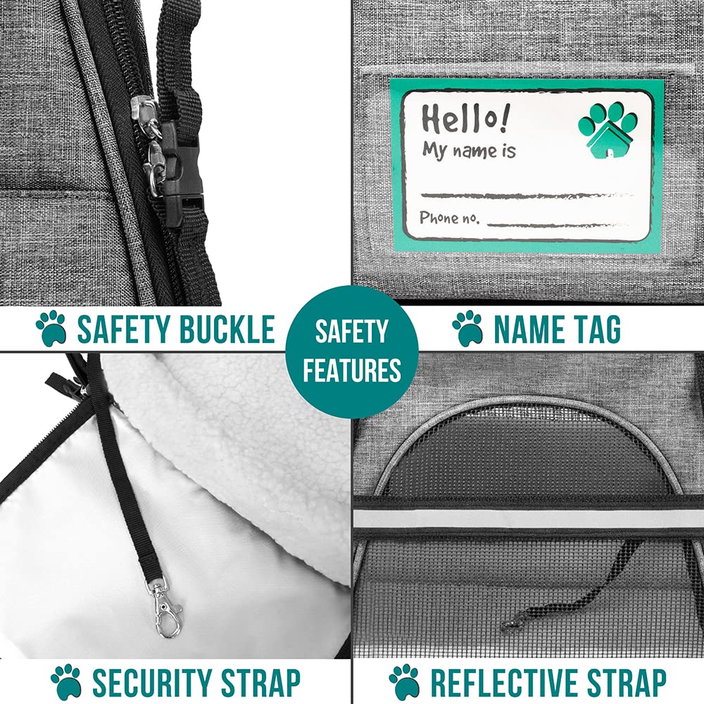 Petami Airline Approved Pet Carrier For Cat, Soft Sided Dog Carrier For Small Dog, Cat Travel Supplies Accessories Indoor Cat, Ventilated Pet Carrying Bag Medium Large Kitten Puppy, Small Heather Gray