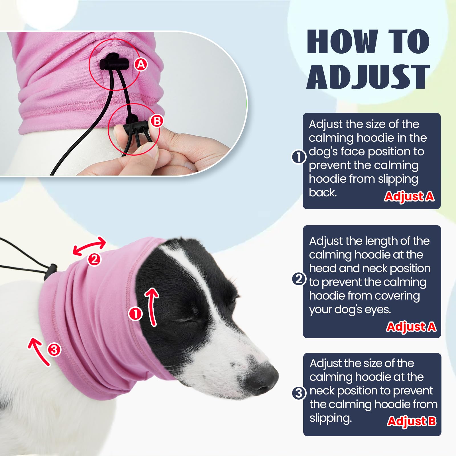 Nanaki Dog Calming Hoodie,3Rd Gen Anti-Slip Hematomas Ear Wraps For Dogs Ear Covers,Adjustable Dog Ear Muffs Noise Protection,Fi