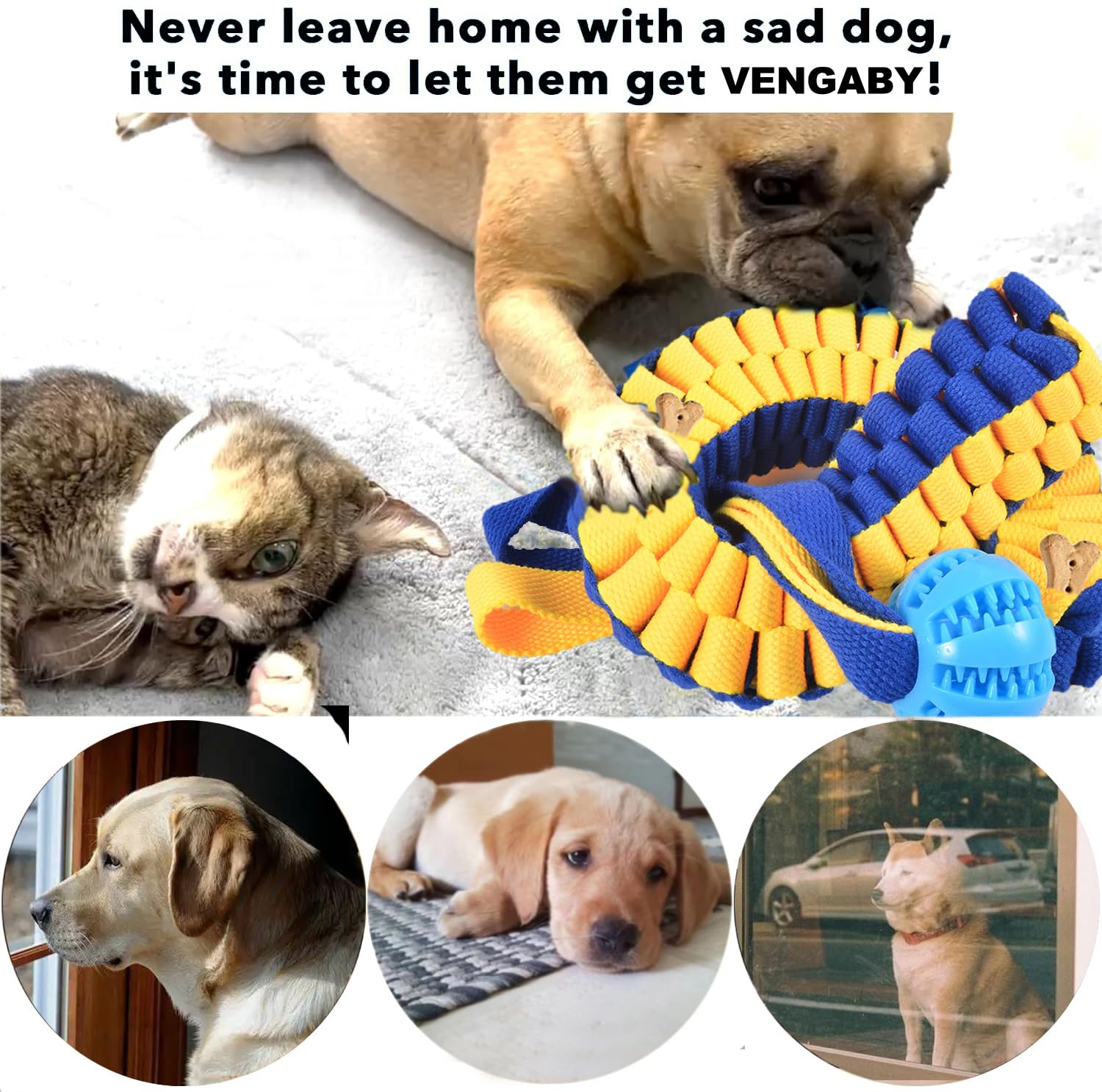 Vengaby 2 Pack Dog Rope Toys, Dog Tug Of War Toys For Boredom, Interactive Snuffle Ball For Dogs And Puzzle Toy For Fun And Teet