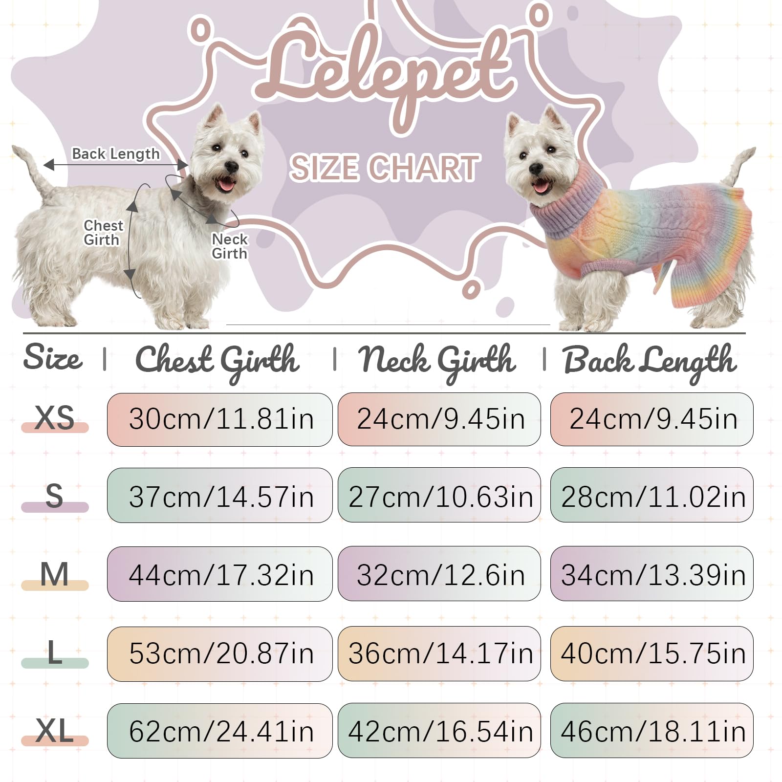 Lelepet Dog Sweater, Medium Dog Sweaters for Girls Christmas Dog Sweaters for Medium Dogs Turtleneck Dog Knitwear Cable Knit Win