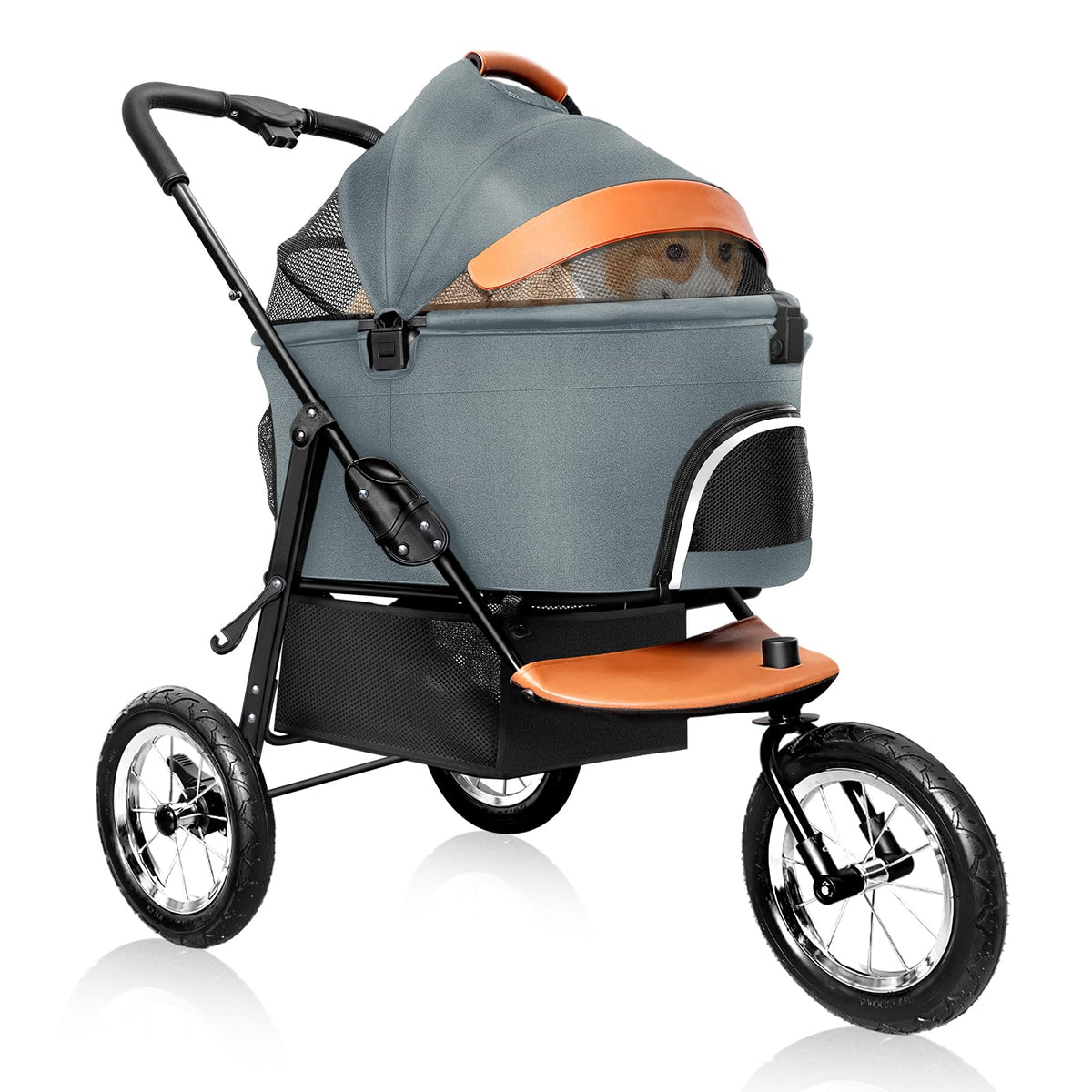 Dog Stroller For Medium Dogs - 3 In1 Small Pet Strollers Zipperless Dog Cat Stroller 3 Wheels With Detachable Dogs Carriage,Jogg