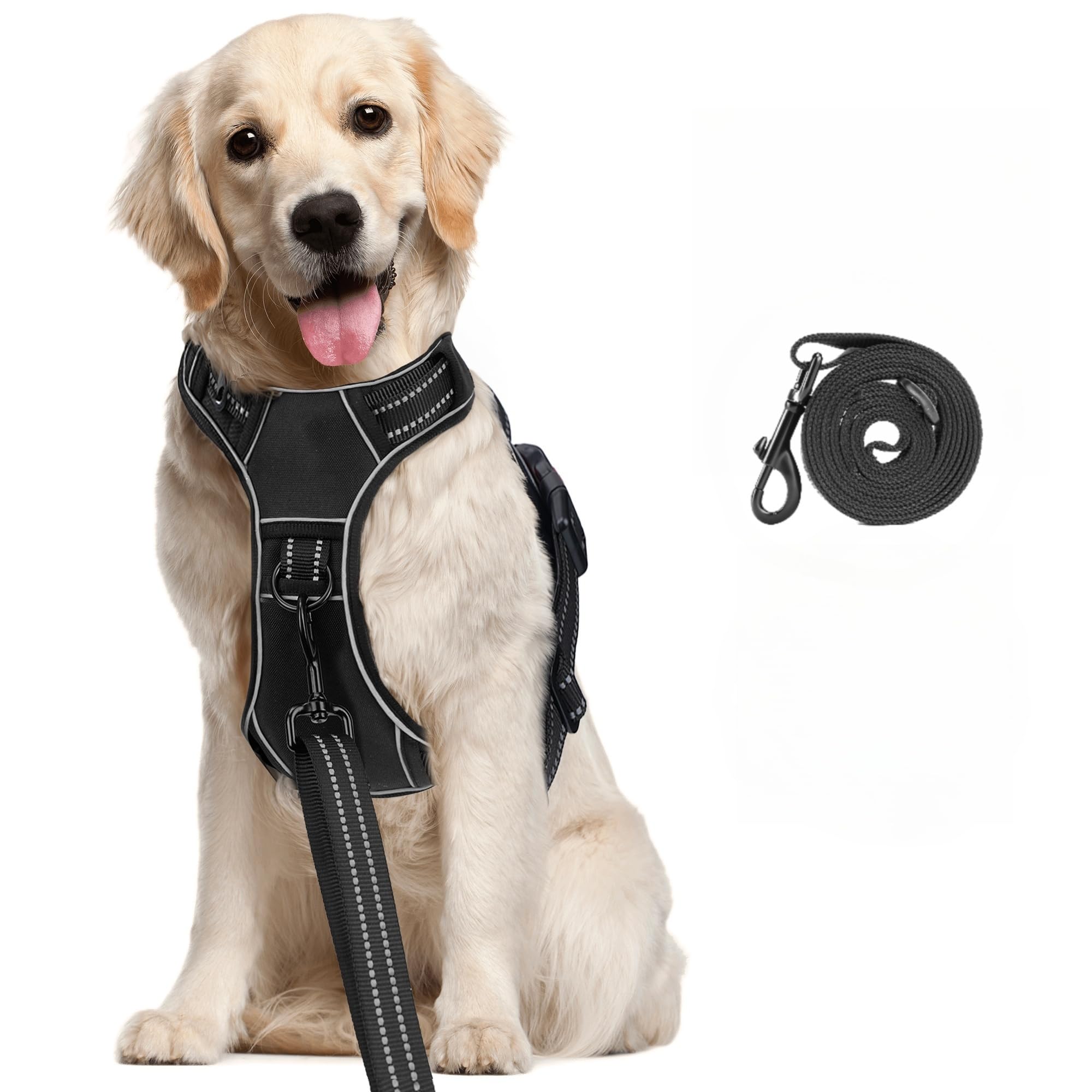Yanvega Dog Harness No Pull Medium Size Dog Accessories, Dog Collars For Small Medium Size With 2 Leash Clips Safety Lock, Servi