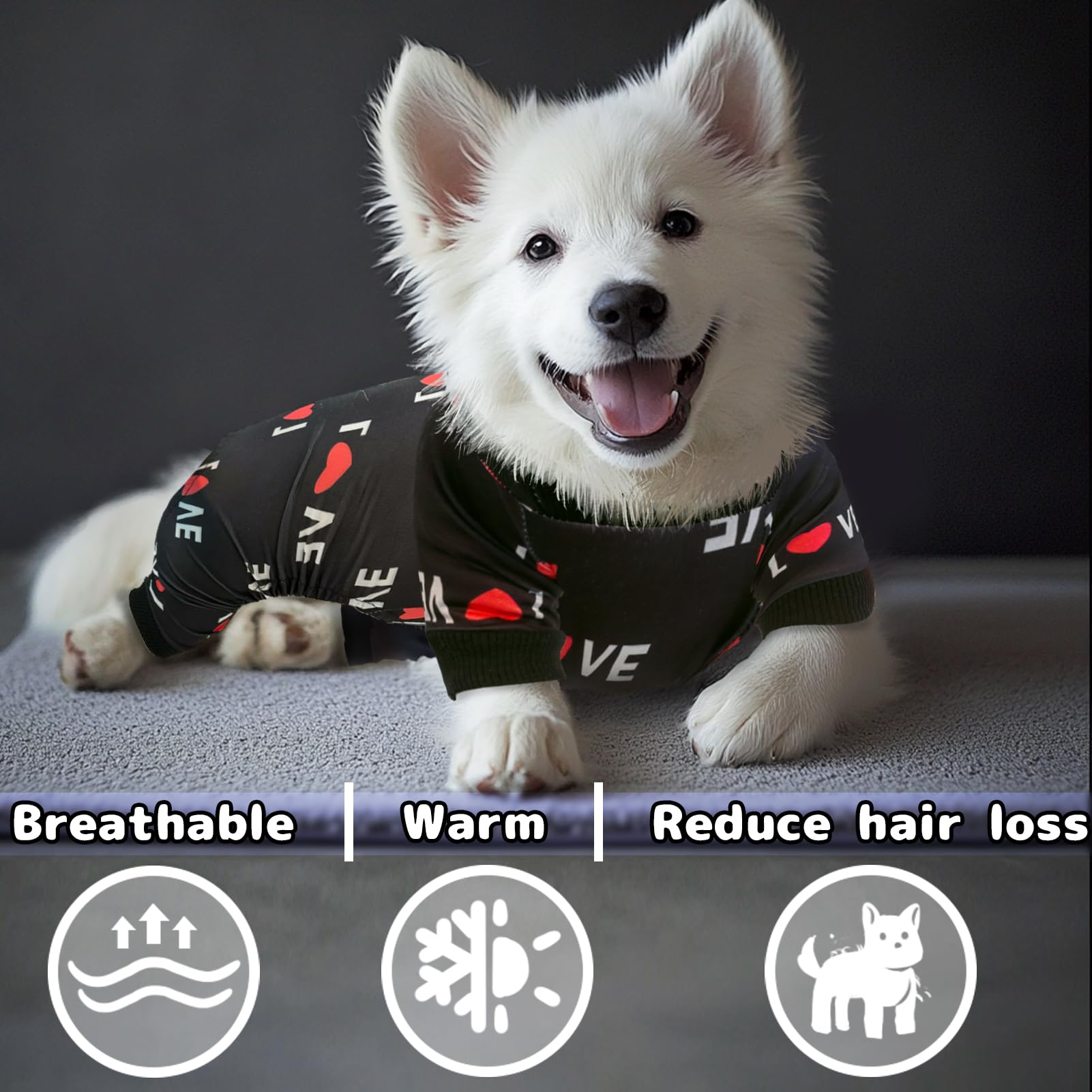 T2Y Dog Pajamas, 2 Pack X Large Pet Costume, Sweet Heart Pjs, Spring Dogs Clothes, Dog Onsie With Feet For All Season Outdoor Or