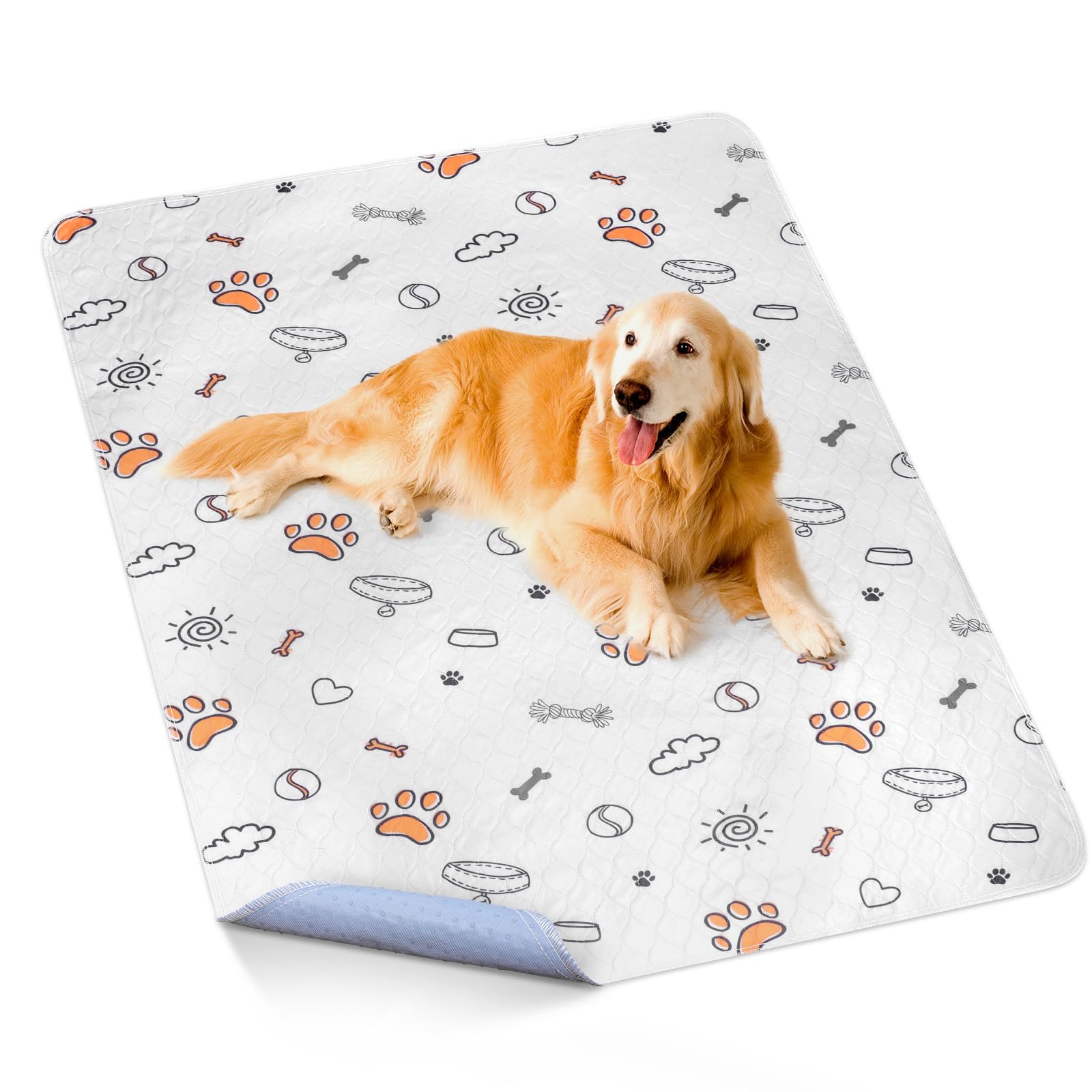 Washable Pee Pads for Dogs, Extra Large 60 x48  Super Absorbent Reusable Training Dog Pads, 100% Waterproof Non-Slip Dog Pee Pad