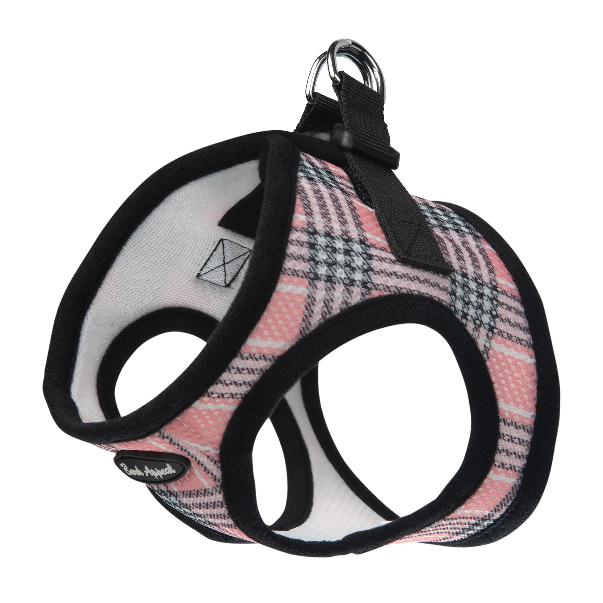 Bark Appeal Pink Plaid Step-in Dog Harness for Small-Medium Pets - Updated Sizing, Re-Measuring is Essential - Soft Vest Harness
