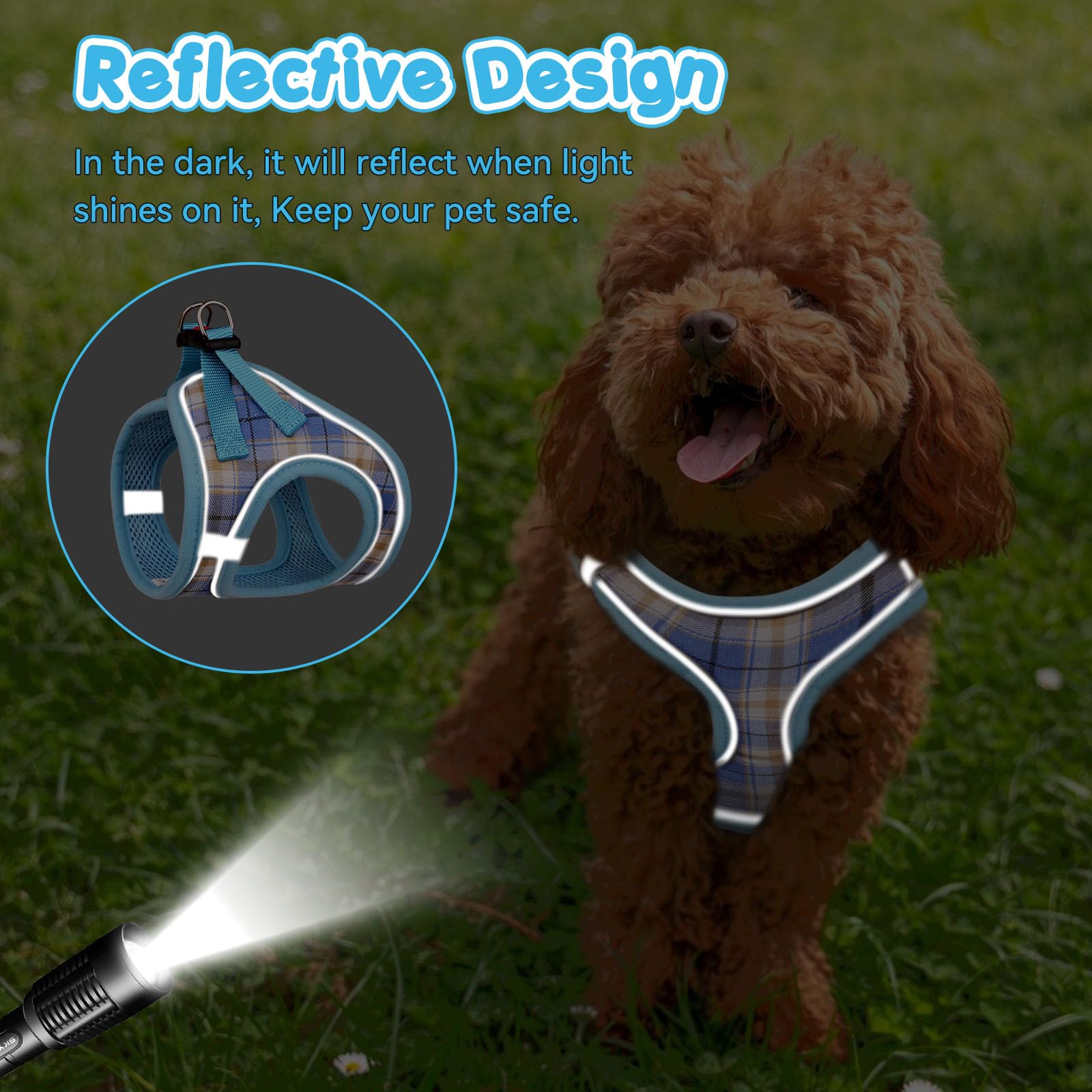 Dog Harness For Small Dogs,Small Dog Harness Puppy Harness Breathable Mesh Reflective Adjustable Safety Buckle Xs Dog Harness Pu