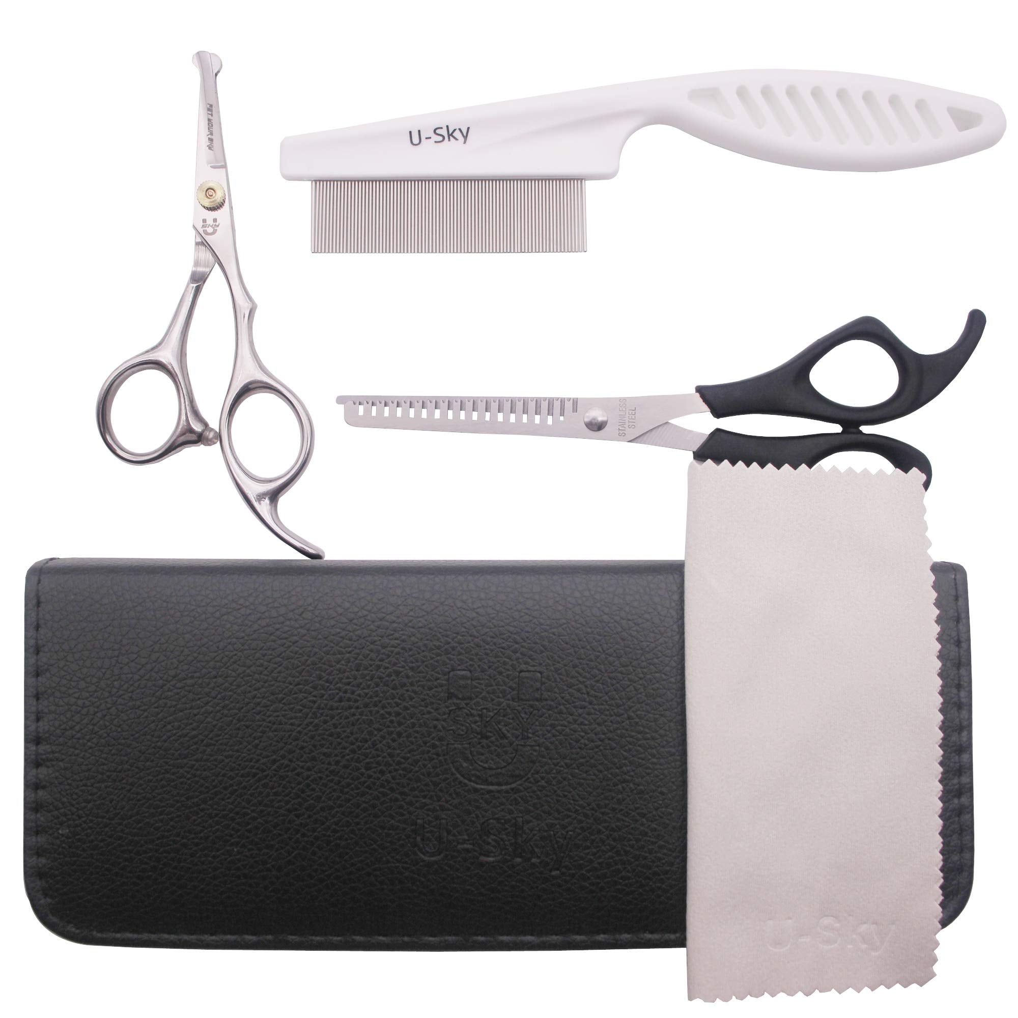 U-Sky Professional Small Round Blunt Tip Dog Grooming Scissors For Paws, Face, Foot Pad, Nose, Ear