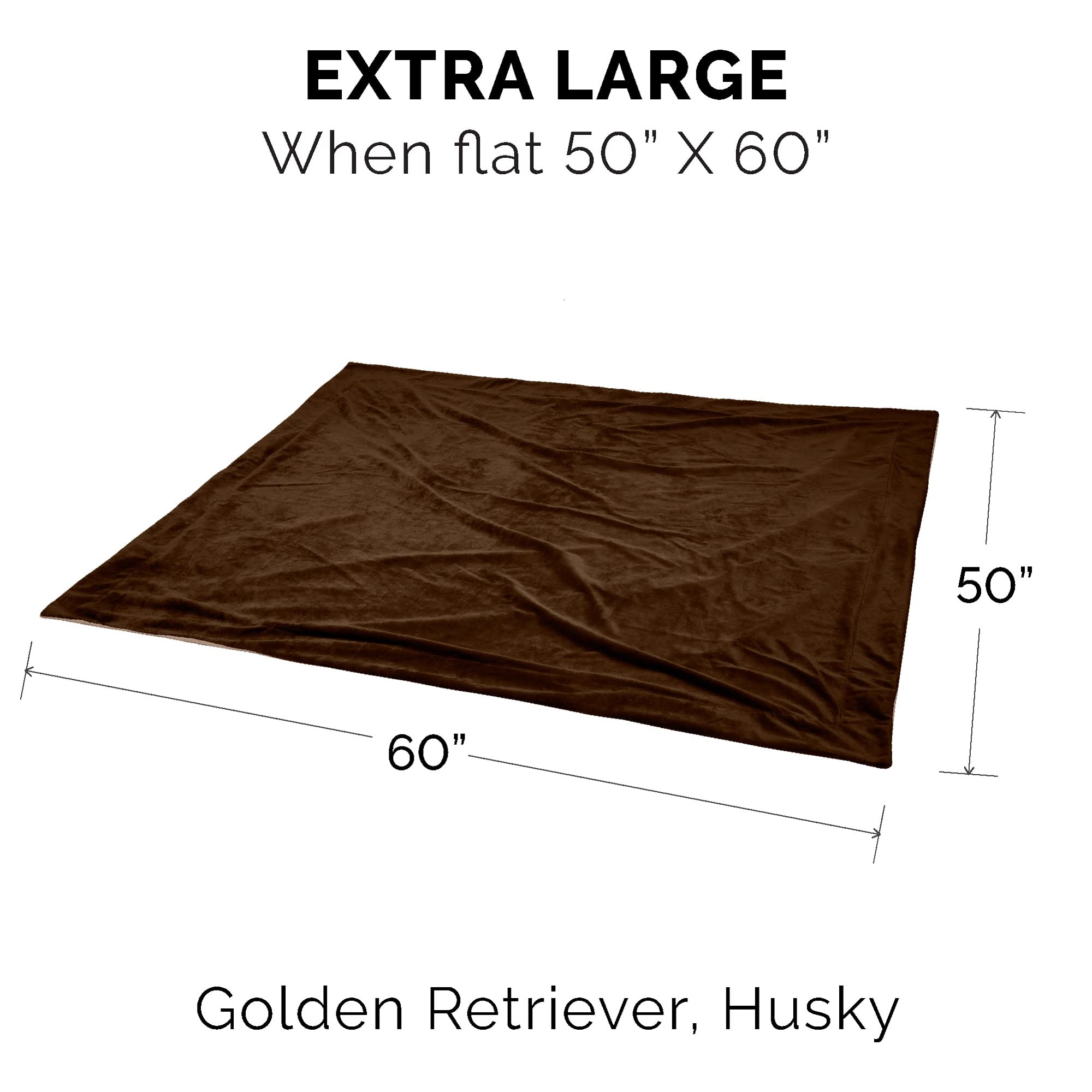 Furhaven Waterproof Throw Blanket For Dogs & Indoor Cats, Washable - Two-Tone Luxe Velvet Dog Blanket - Brownstone, Extra Large/