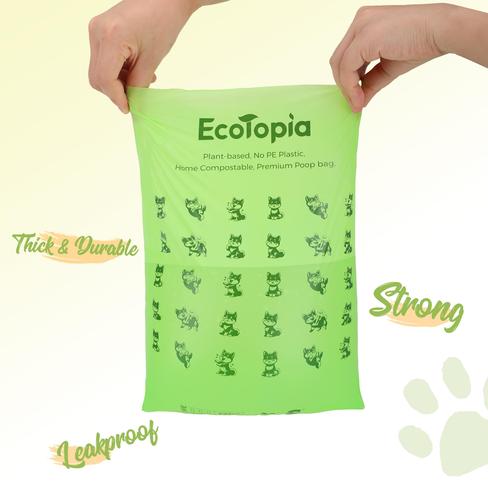 Extra 20% Thicker Dog Poop Bags (No Tearing Needed),100% Certified Biodegradable Poop Bags For Dogs,Compostable Dog Waste Bags,C