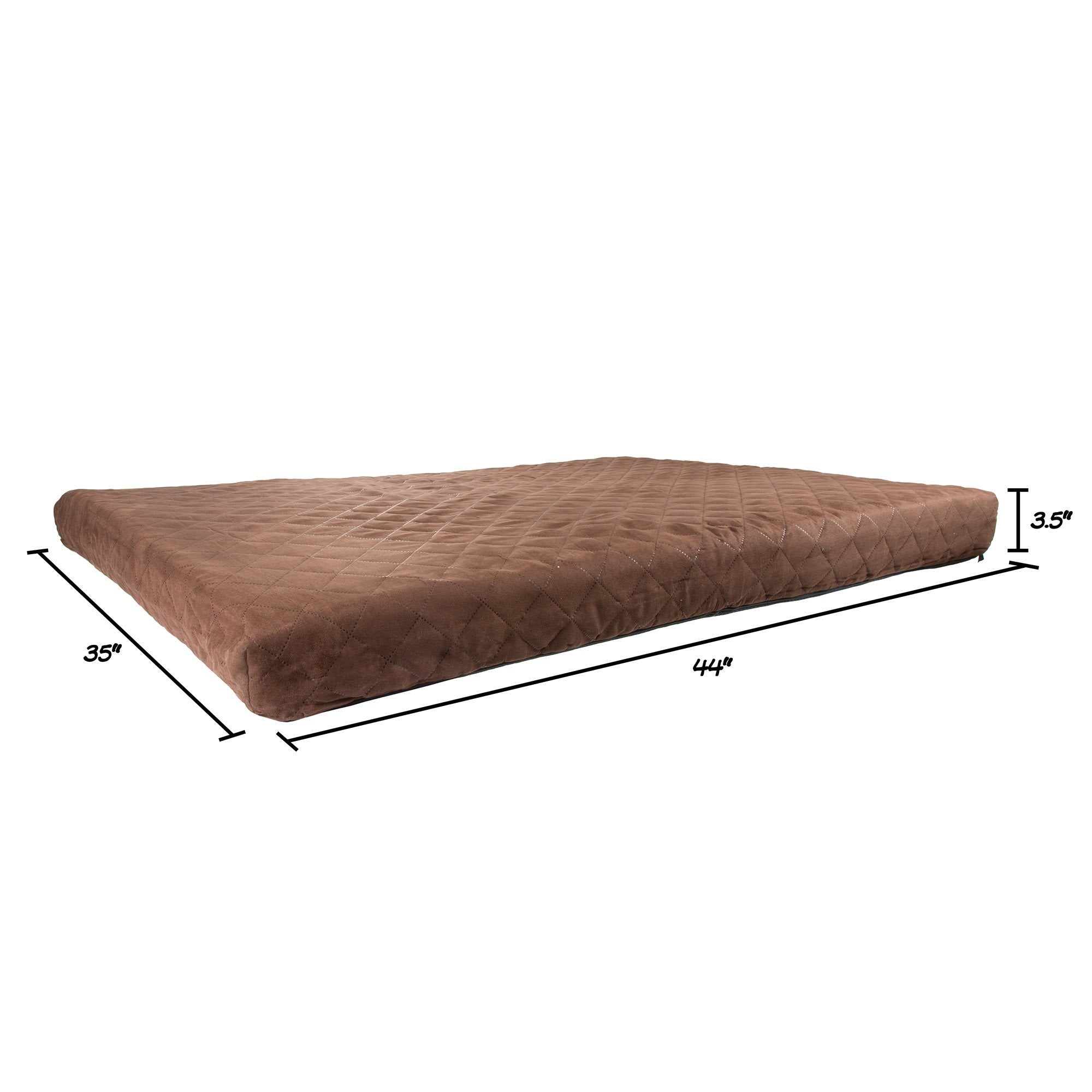 Waterproof Dog Bed - 2-Layer Memory Foam Pet Pad With Removable Machine Wash Cover - 44X35 Crate Mat For Dogs And Puppies By Petmaker (Brown)