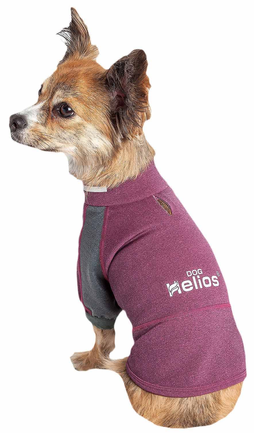Dog Helios ® 'Eboneflow' Mediumweight 4-Way-Stretch Flexible and Breathable Performance Dog Yoga T-Shirt, X-Large, Purple