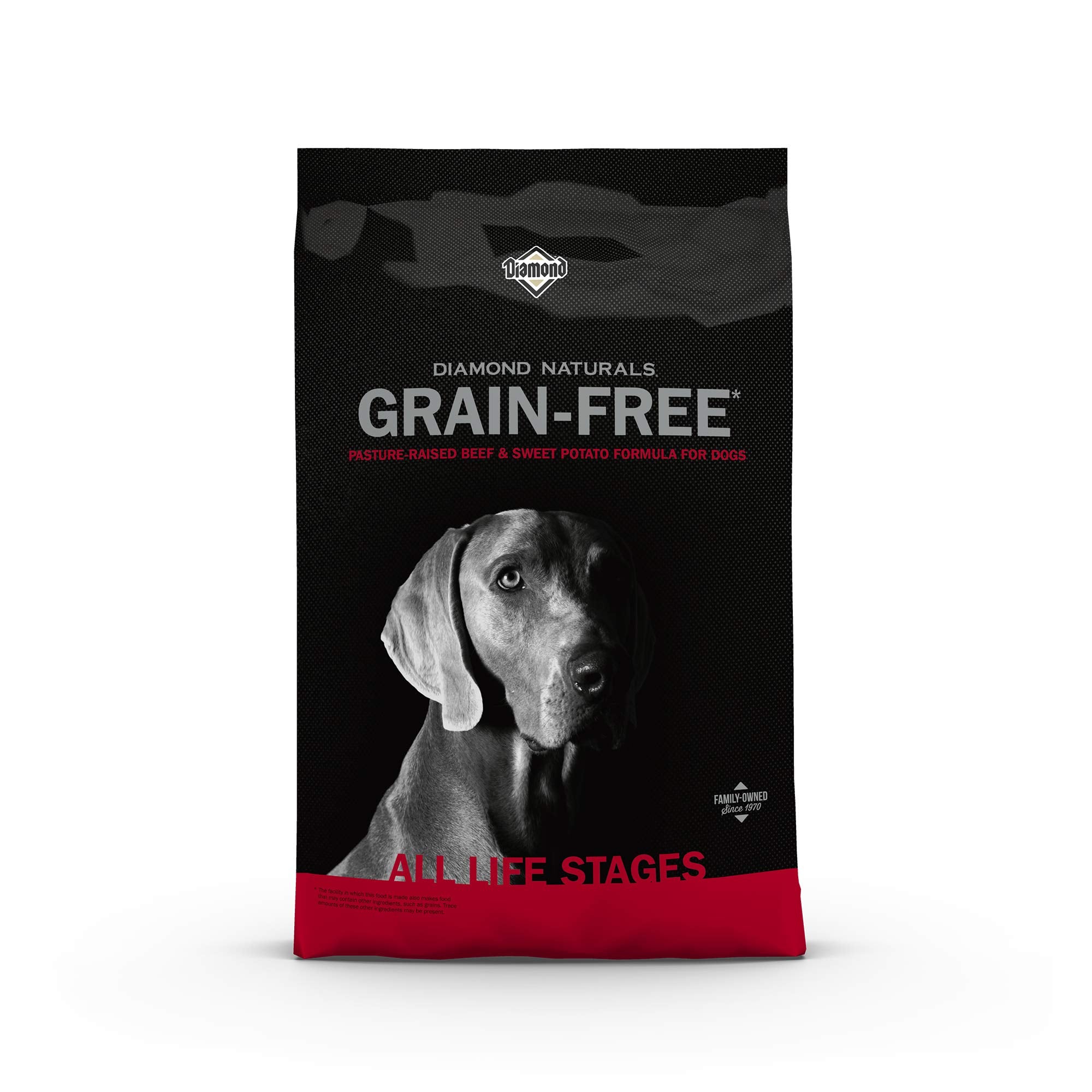 Diamond Naturals Grain-Free Recipe All Life Stages, Real Meat Protein Dog Food Premium Pastured-Raised Beef and Sweet Potato, wi