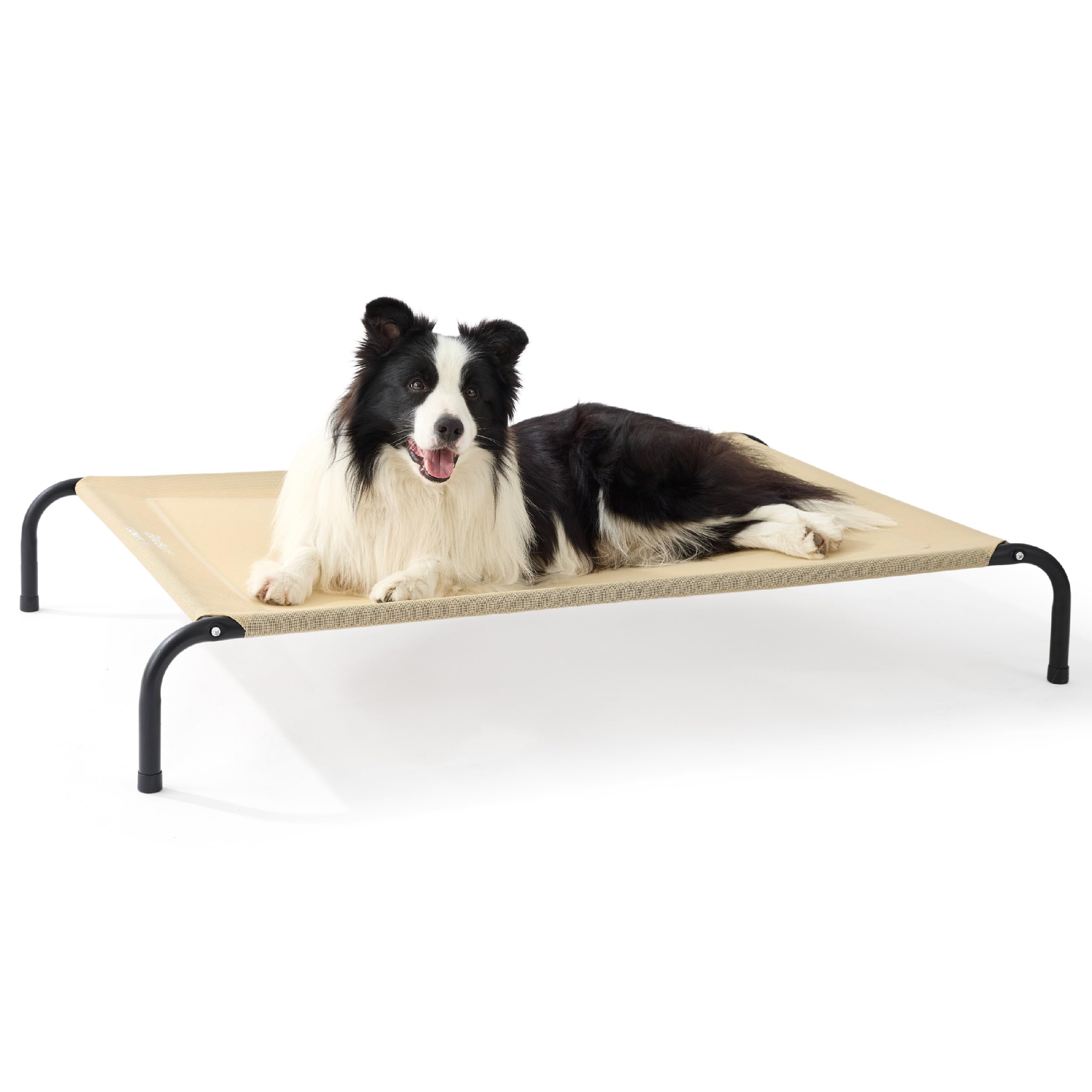 Bedsure Elevated Raised Cooling Cots Bed For Large Dogs, Portable Indoor & Outdoor Pet Hammock With Skid-Resistant Feet, Frame W