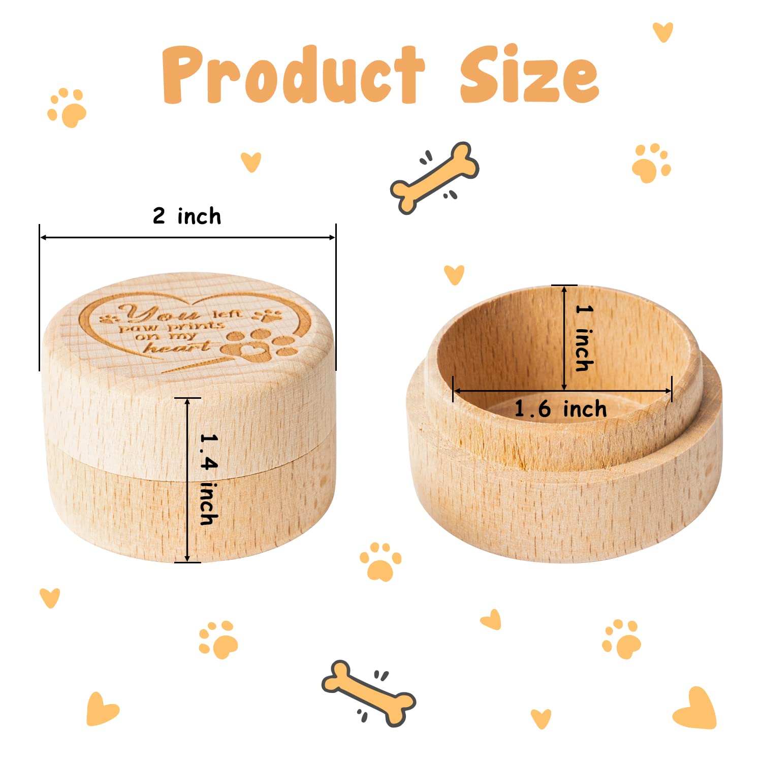 Cjiangpo Dog Memorial Keepsake Box, Wooden Pet Urns Memorial Gifts For Loss Of Dog Cat Hair Ashes Container Remembrance Pet Loss