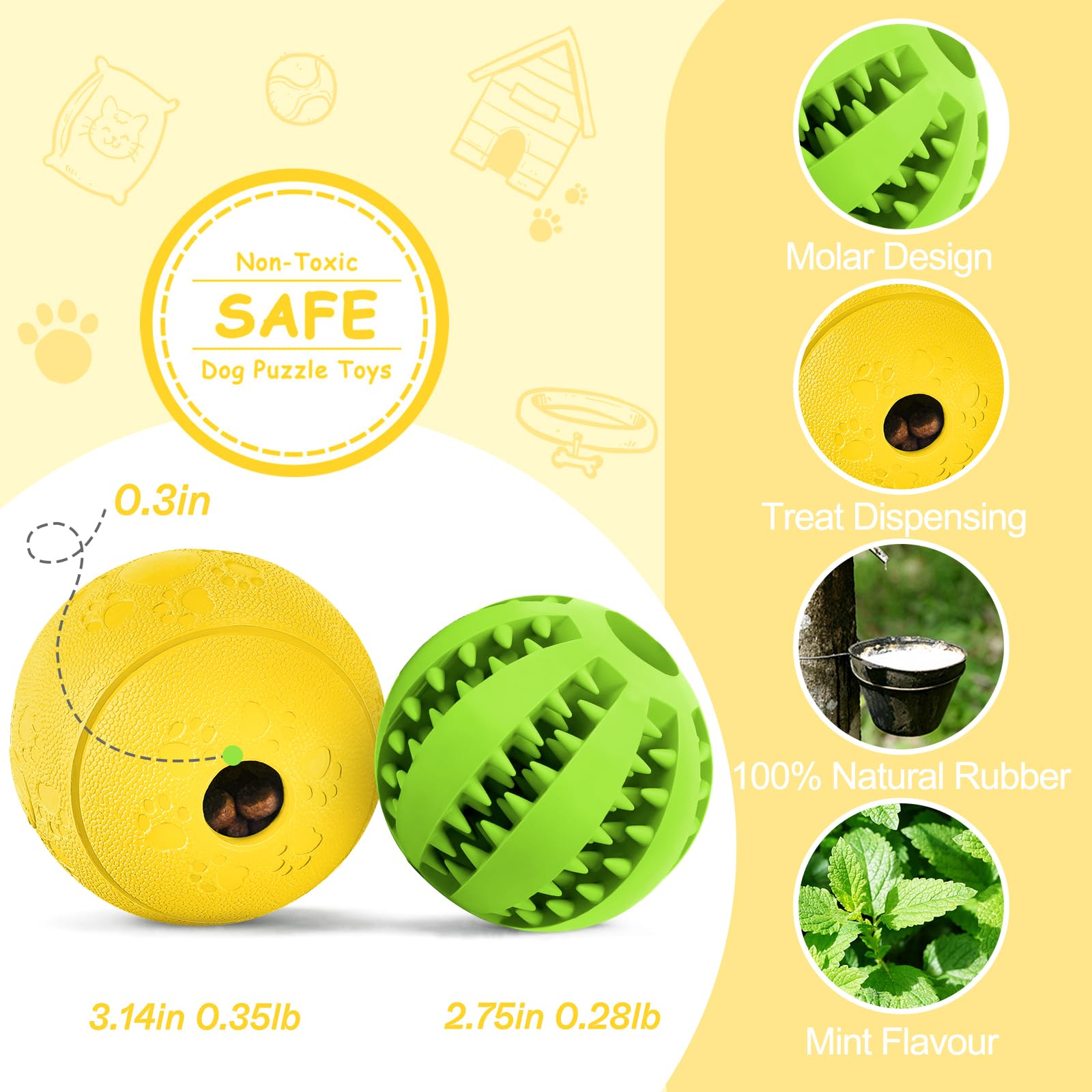 Dog Puzzle Toy 2 Pack, HIPPIH Interactive Dog Toys for Treat Dispensing, Durable Puppy Toys for Teething Small Dogs, Dog Treat B