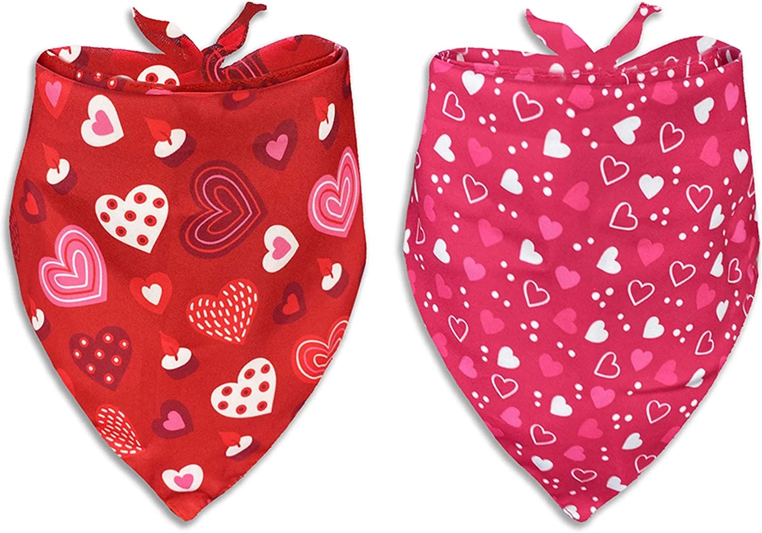 Pohshido 2 Pack Valentine'S Dog Bandana, Holiday Cat Bandana Scarfs For Small Medium Large Dogs Cats Pet Puppies (Candy Hearts-S