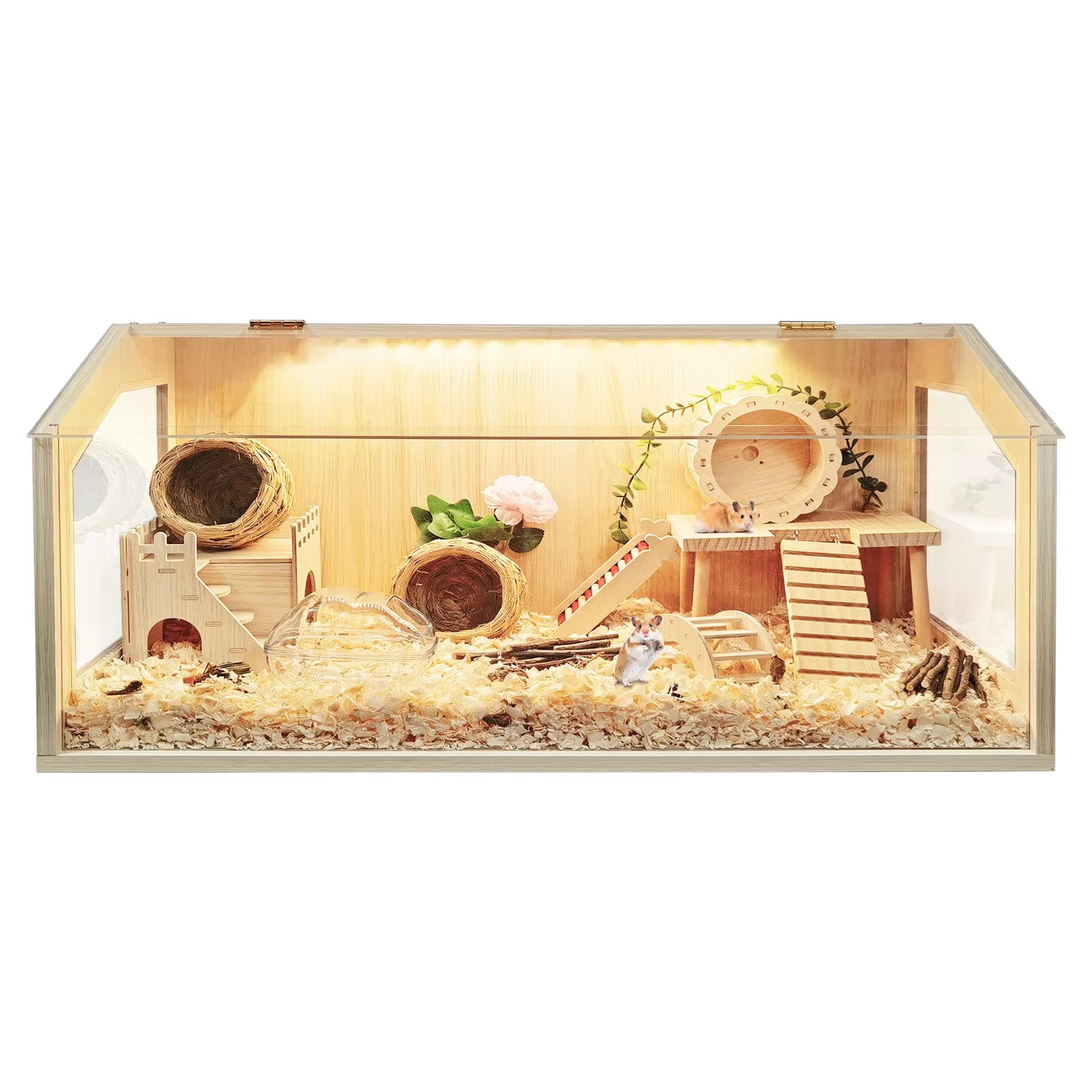 Prolee Hamster Cage Chew Proof, Guinea Pig Cages, Mice and Rat Habitat Openable Top, Hamster Habitat Solid Built
