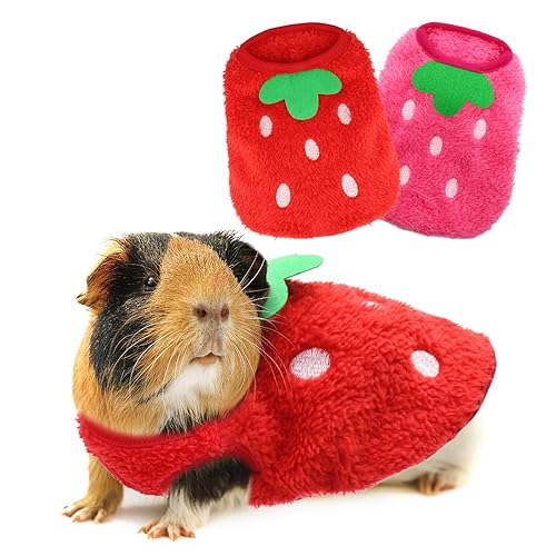 Hylyun Guinea Pig Clothes 2 Packs - Small Animal Rabbit Warm Vest Cozy T-Shirt For Guinea Pig Ferret Bunny Kitten Chihuahua And