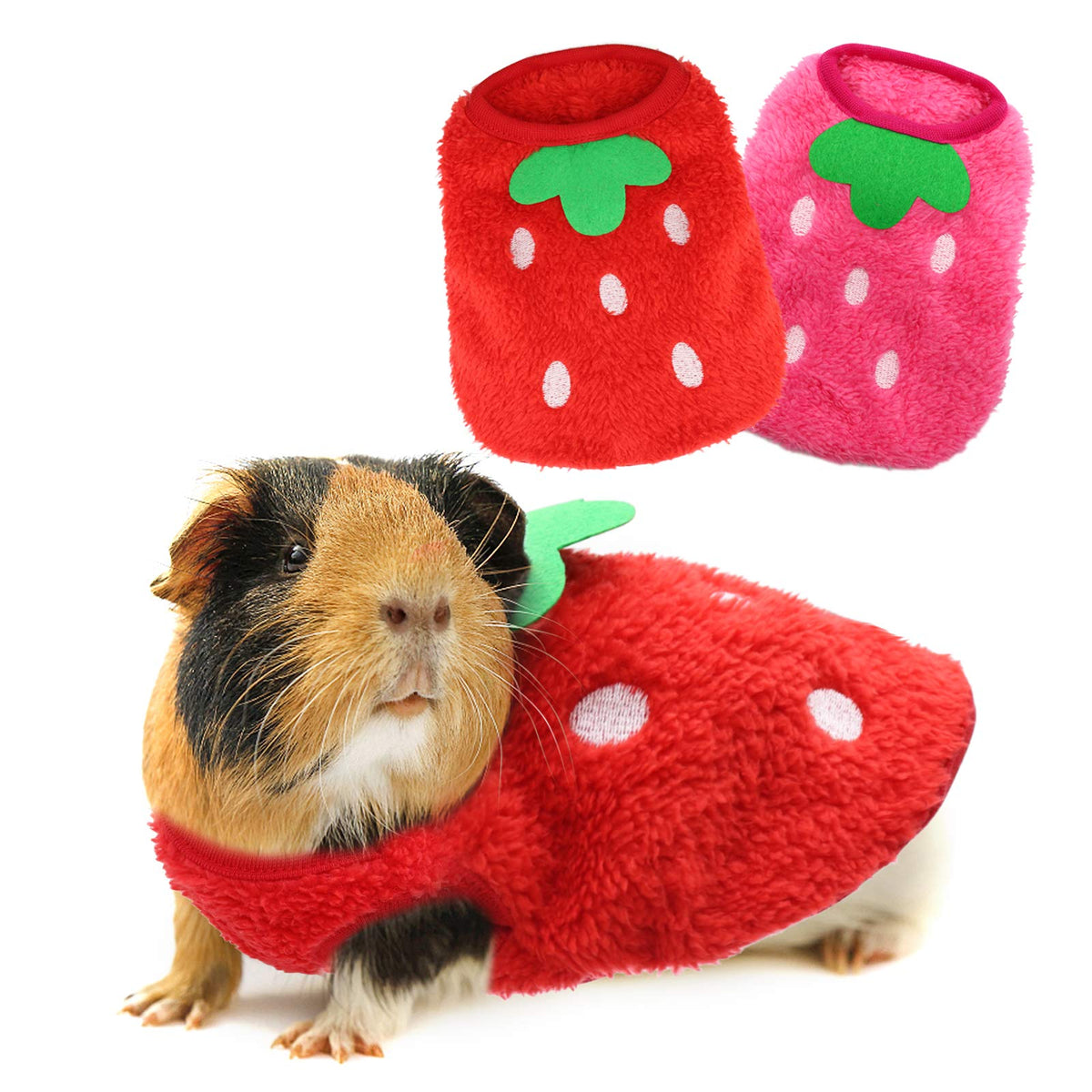 Hylyun Guinea Pig Clothes 2 Packs - Small Animal Rabbit Warm Vest Cozy T-Shirt For Guinea Pig Ferret Bunny Kitten Chihuahua And 