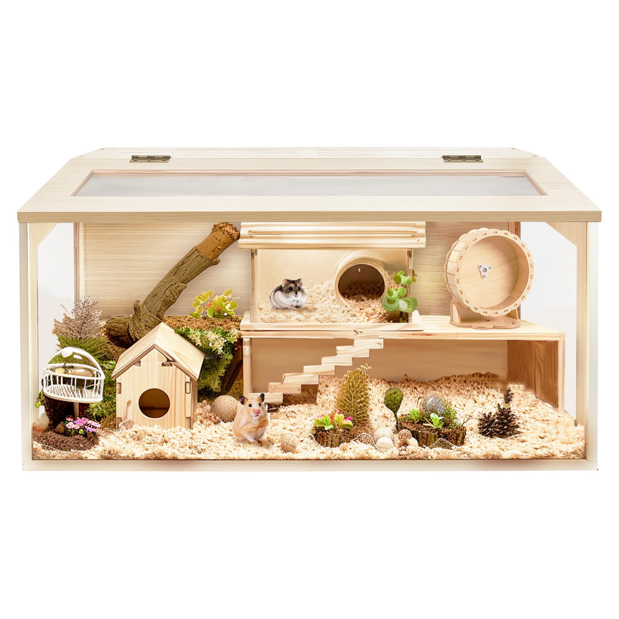 Prolee Hamster Cage Chew Proof, Mice And Rat Habitat Openable Top With Acrylic Sheets, Hamster Habitat Solid Built (32   L X 16'