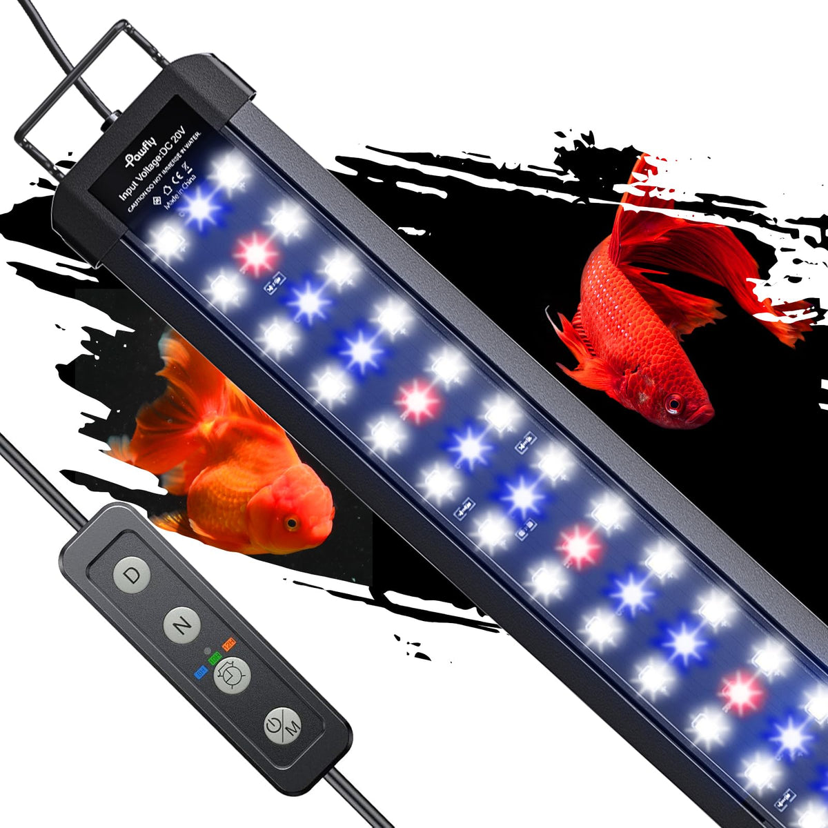 Pawfly 21W Aquarium Led Light For 30 To 36 Inch Extendable Fish Tank Light With Full Spectrum Brilliant White Blue Red Lights Wi
