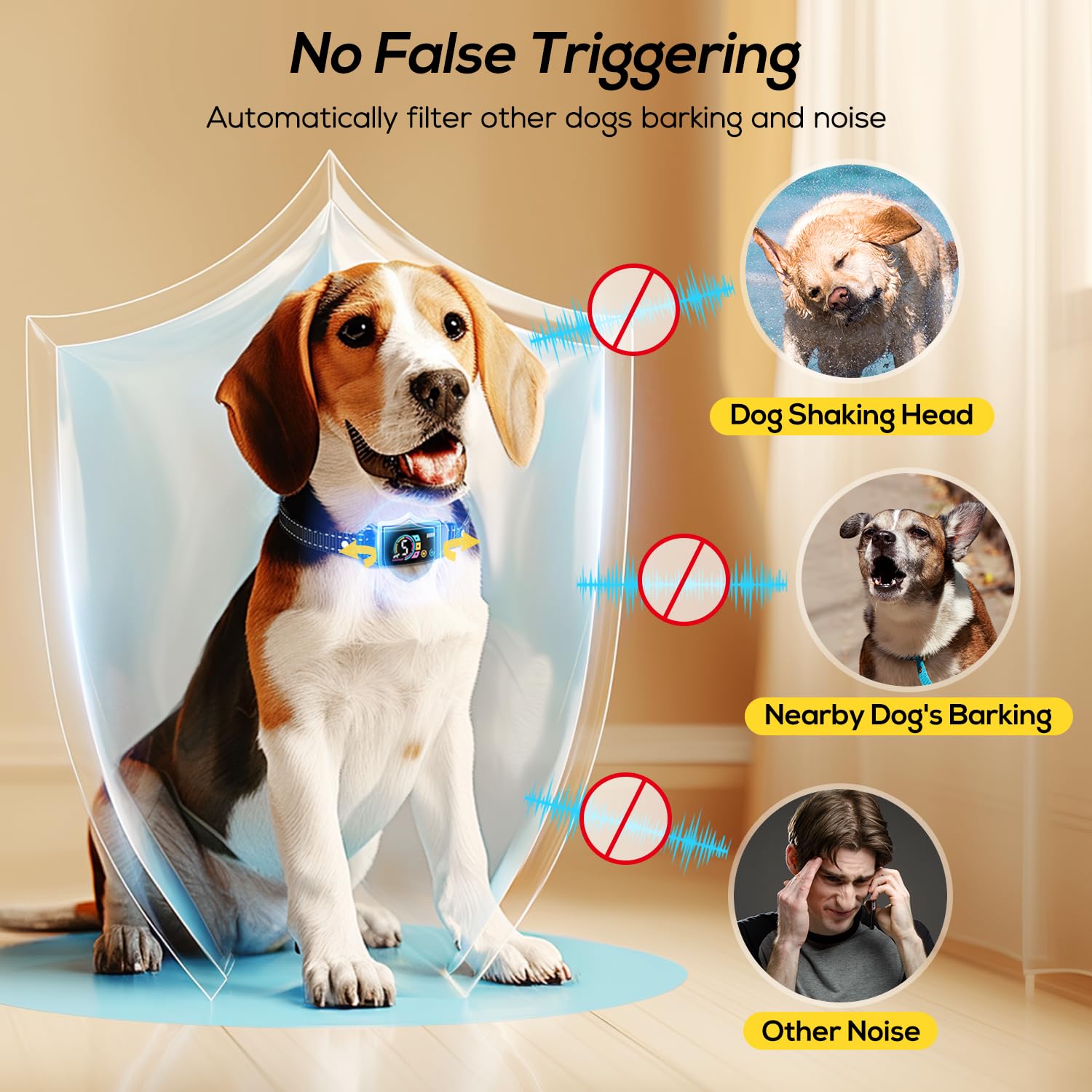 Bark Collar 2 Pack, Dog Bark Collar For Large Medium Small Dogs, Rechargeable Anti Barking Training Collar With Beep Vibration,