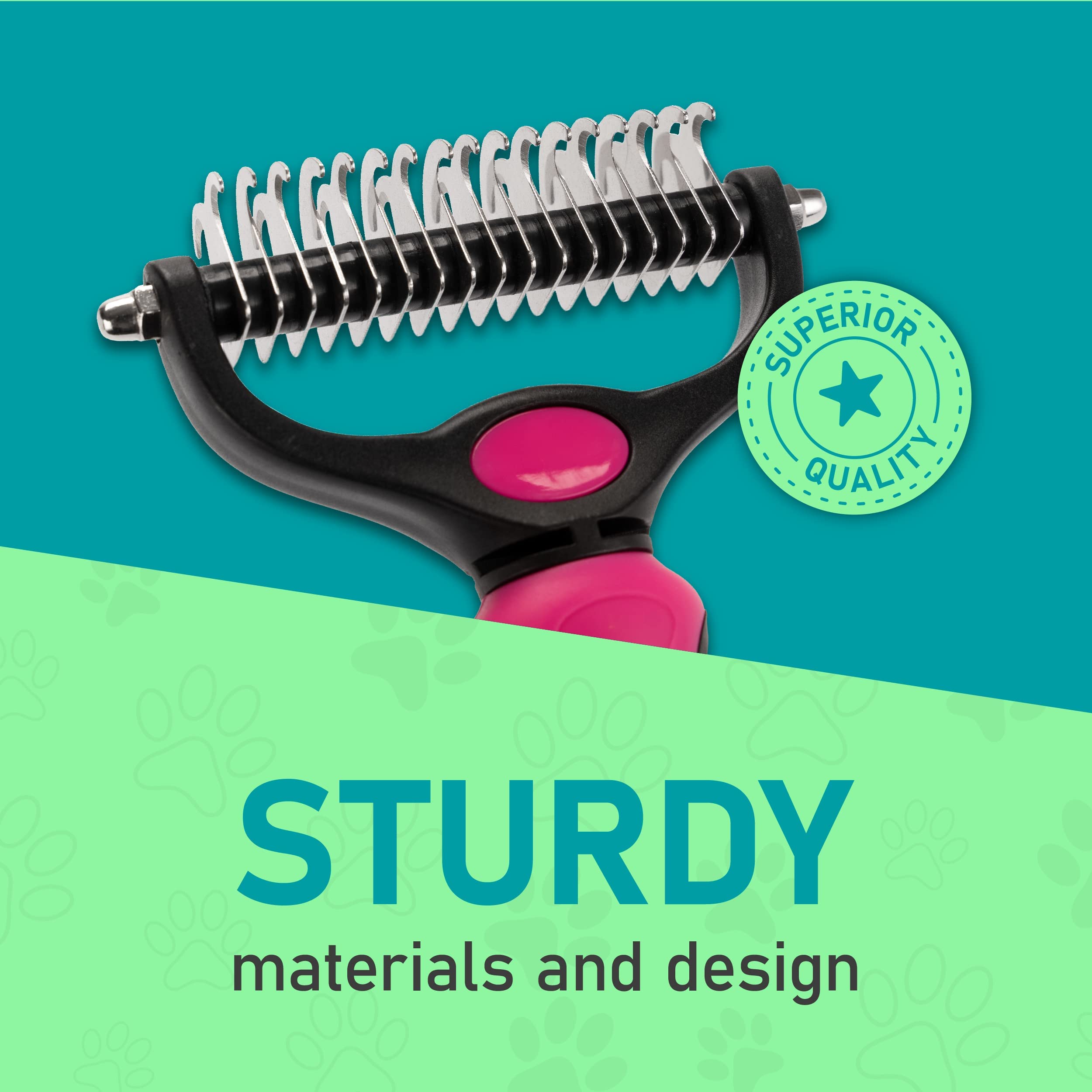 Maxpower Planet Pet Grooming Brush - Double Sided Shedding, Dematting Undercoat Rake For Dogs, Cats - Extra Wide Dog Grooming Brush, Dog Brush For Shedding, Cat Brush, Reduce Shedding By 95%, Pink