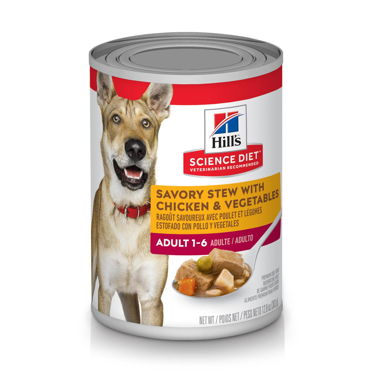 Hill'S Science Diet Adult 1-6, Adult 1-6 Premium Nutrition, Wet Dog Food, Chicken & Vegetables Stew, 12.8 Oz Can, Case Of 12