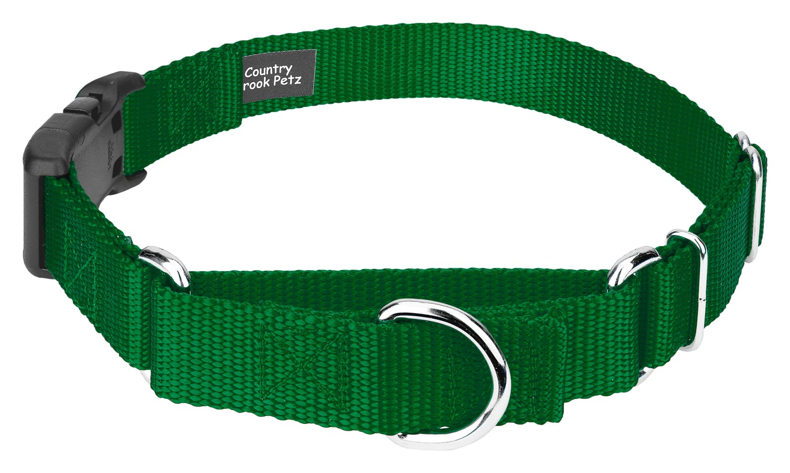 Country Brook Petz - Made In The Usa - Durable Nylon Martingale With Deluxe Buckle - 30+ Vibrant Color Options (Christmas Green,