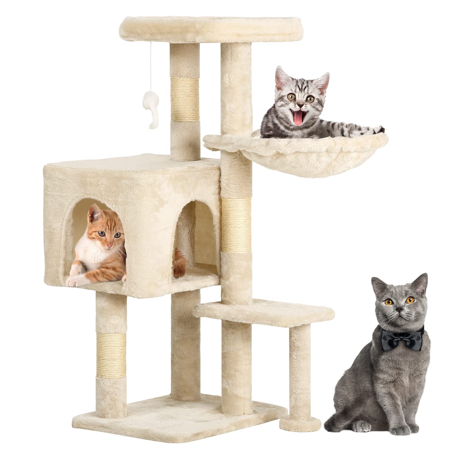 Bestpet Cat Tree 36 Inch Tall Cat Tower For Indoor Cats With Cat Scratching Post,Cat Condo Furniture Activity Centre With Cat Ha