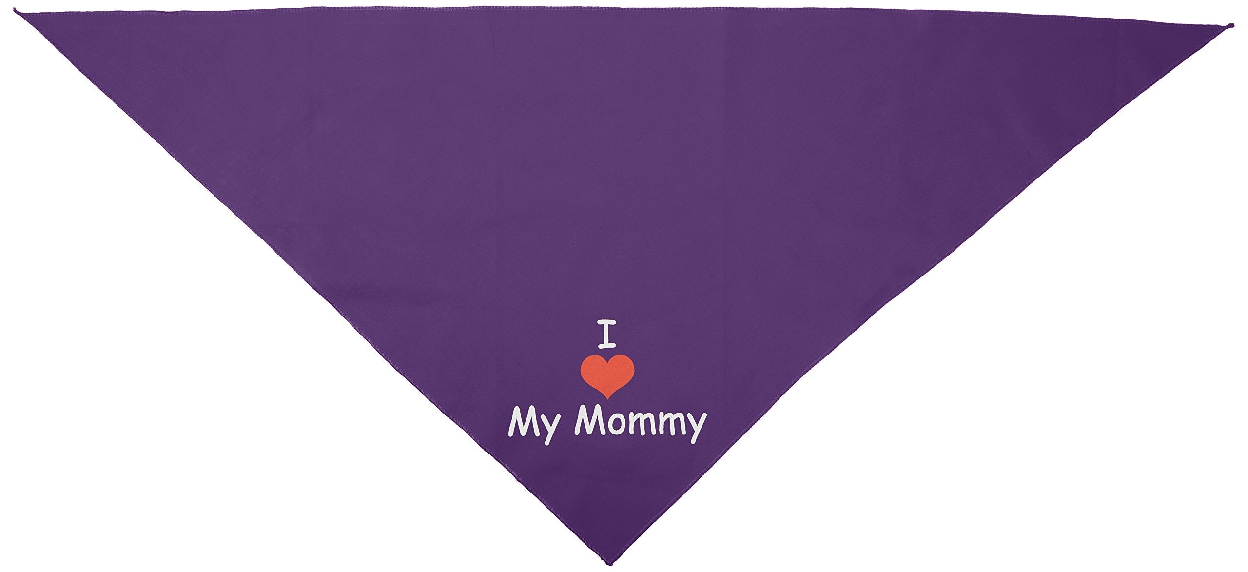 Pet and Dog Bandana Screen Printed, I Love My Mommy Purple Large