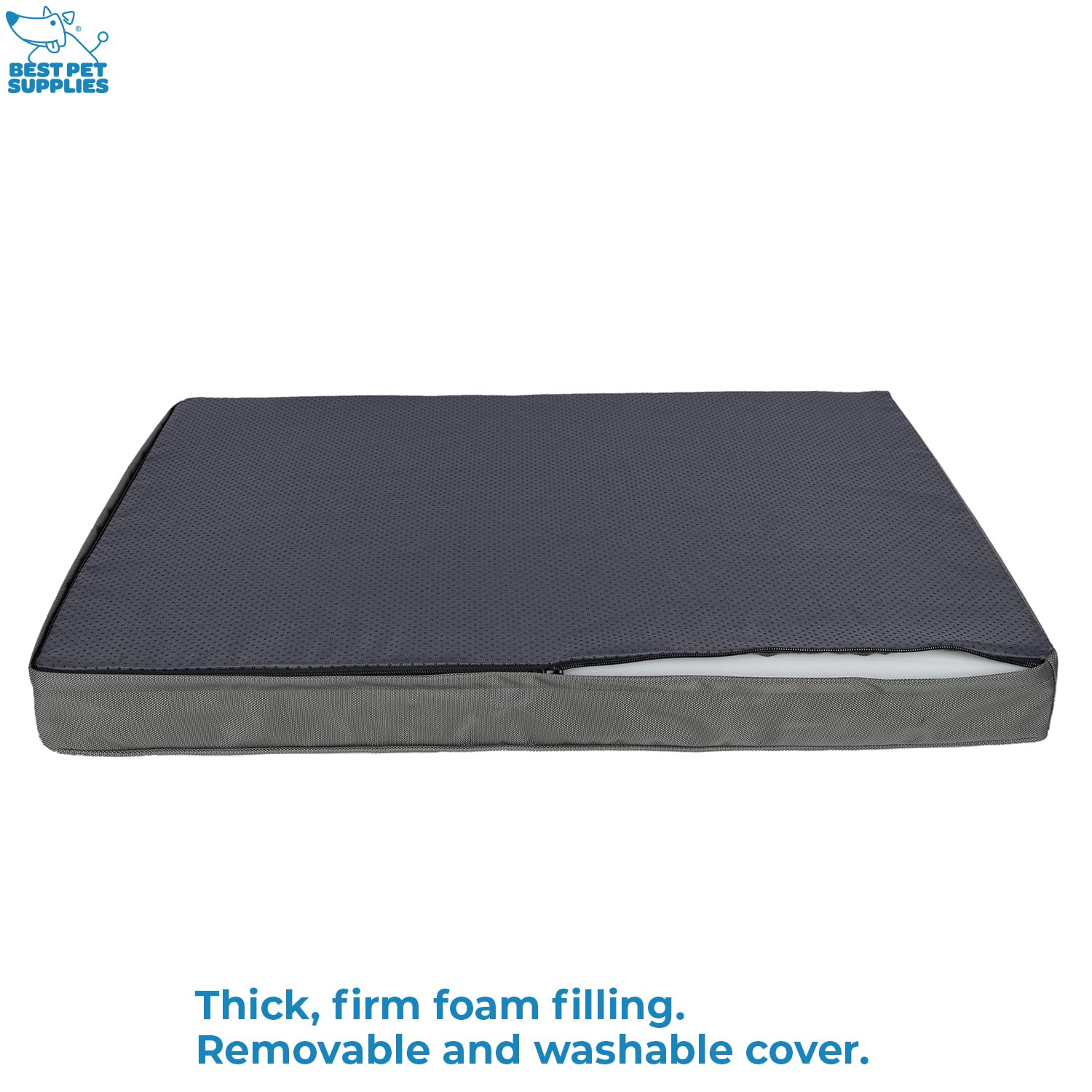 Best Pet Supplies Cute Dog Crate Mat Flat Bed With Waterproof Exterior, Thick Orthopedic Egg Foam Mattress, And Soft Sherpa Flee