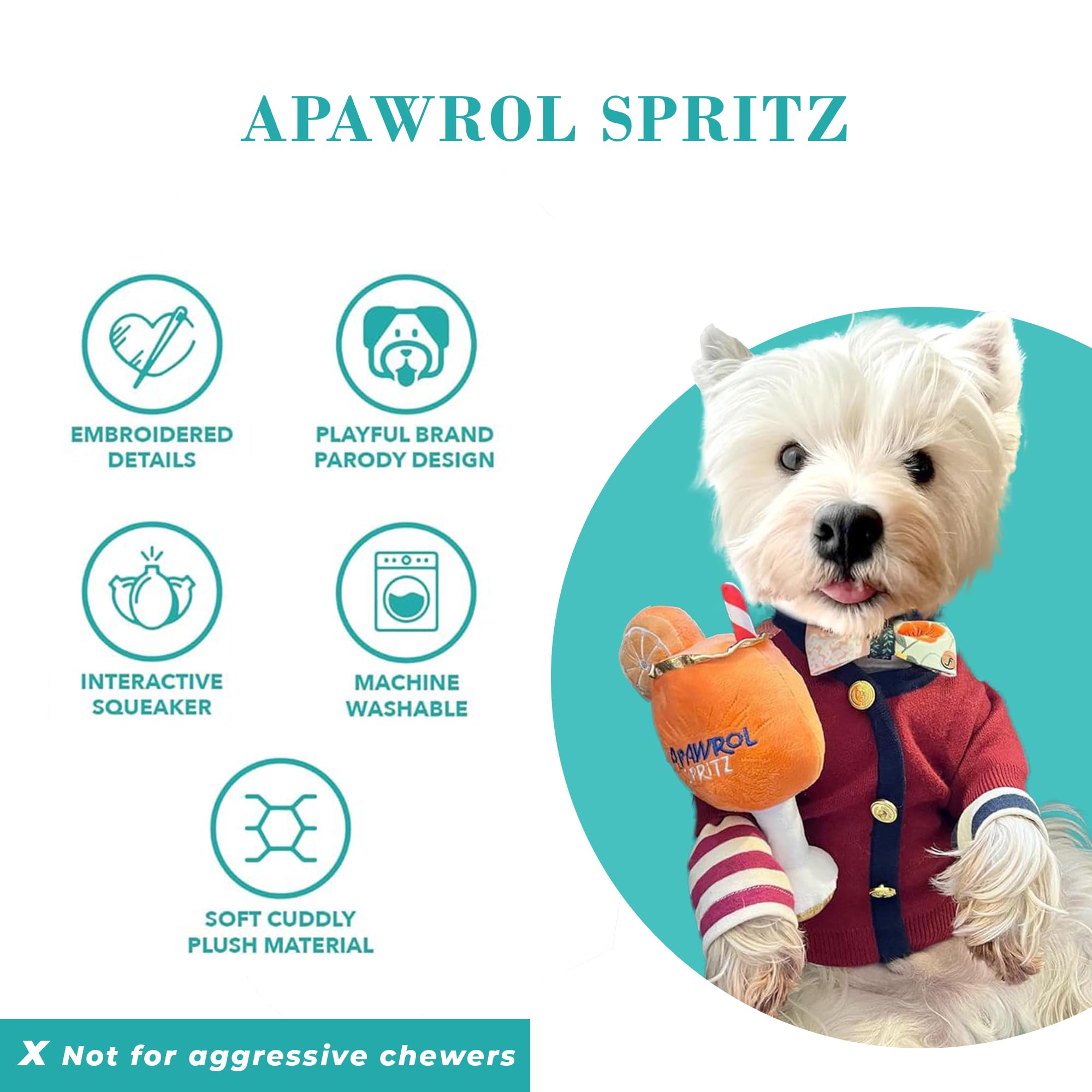 Haute Diggity Dog Apawrol Spritz, Plush Designer Dog Toys with Interactive Squeaker, Stimulating Pet Enrichment, Machine-Washabl
