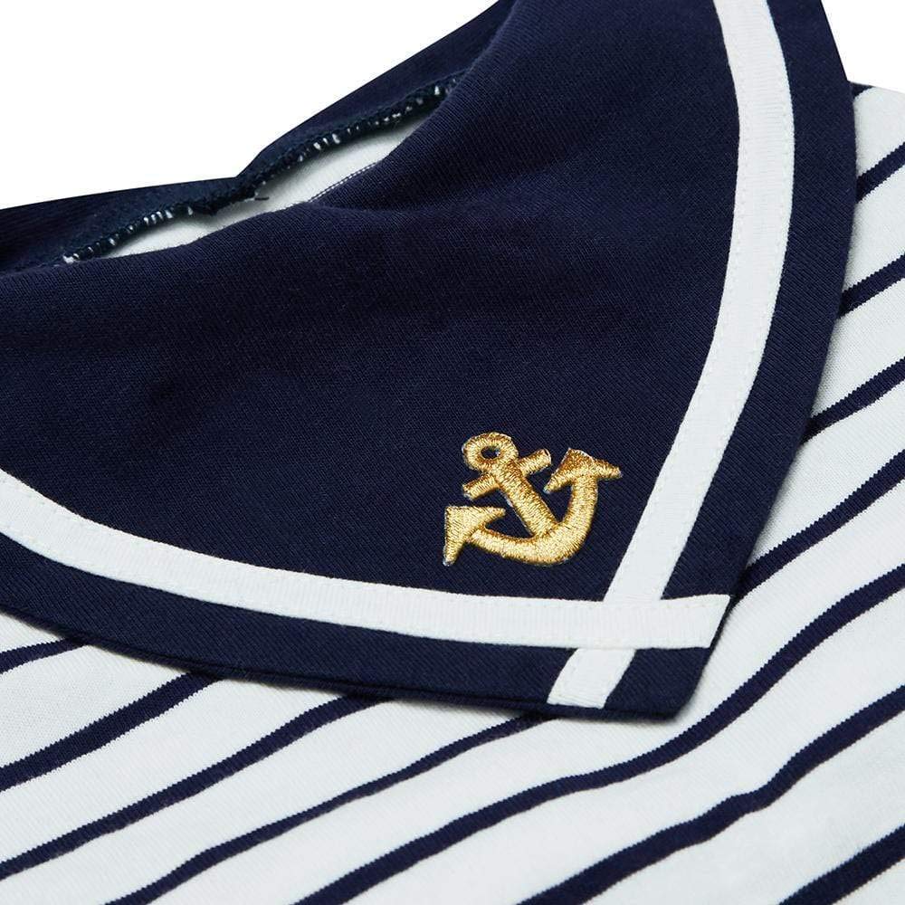 Blueberry Pet Soft & Comfy Summer Vacation Beach Cotton Dog T-Shirts, Navy Blue, 2 Pack, Sailor Suit Shirts Tank Top Clothes, Ba