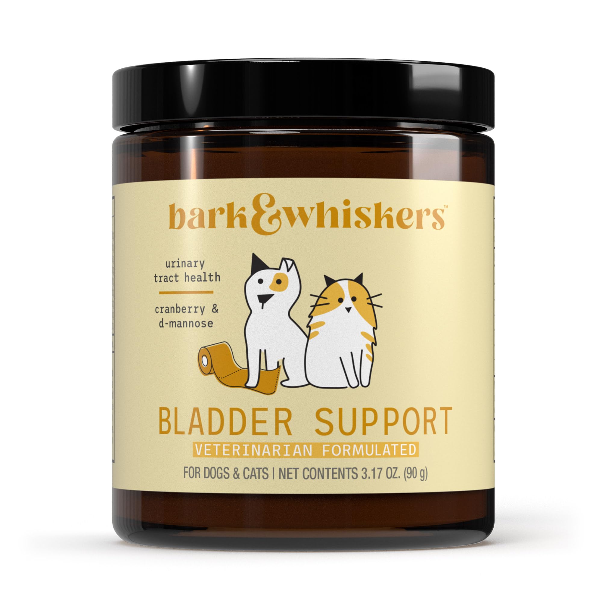 Bark & Whiskers Bladder Support, 3.17 Oz. (90 g), 90 Scoops, Supports Urinary Tract Health, with Cranbery & D-Mannose, Vet Formu