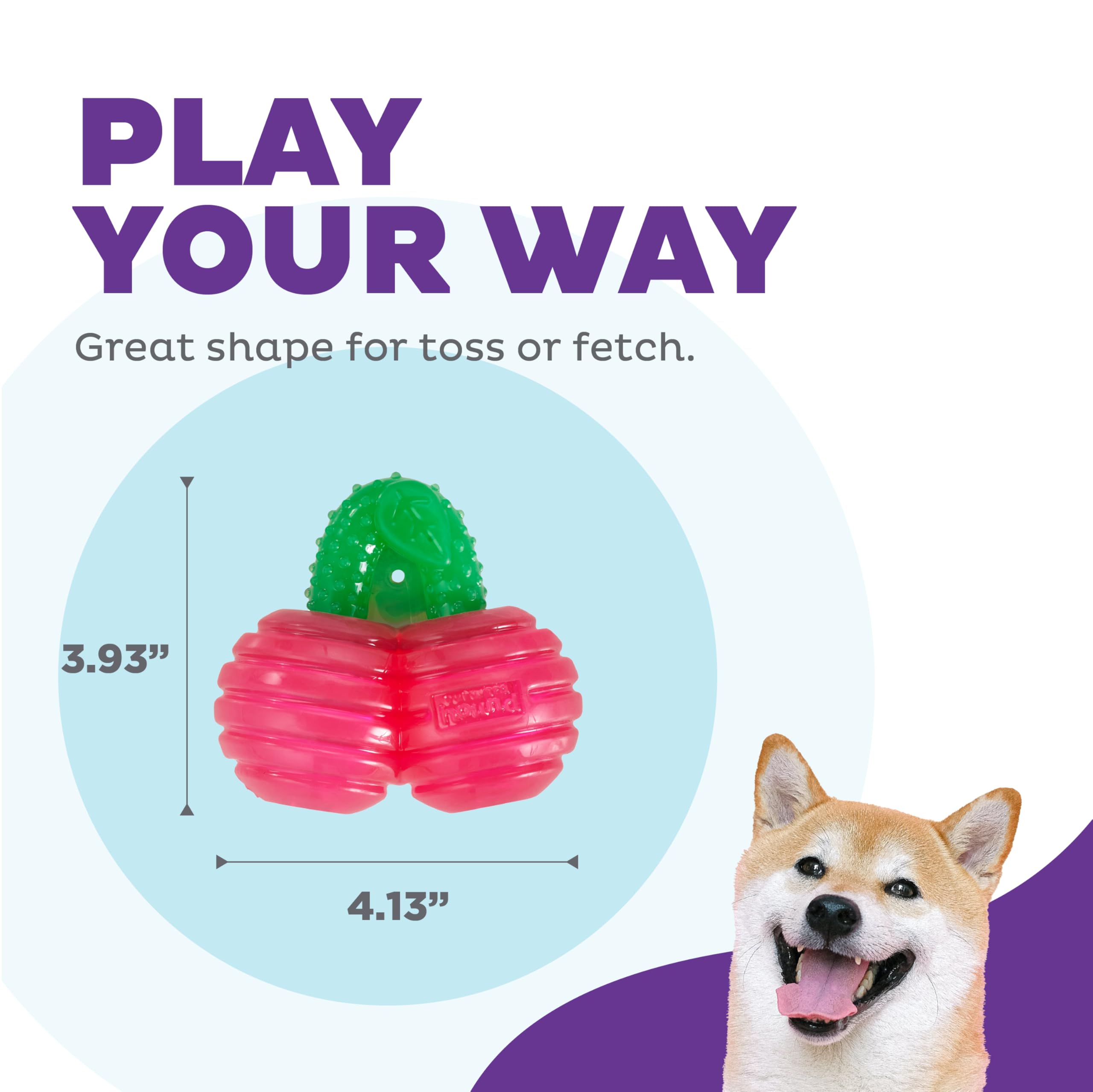 Outward Hound Gummiez Cherries 2-In-1 Dog Chew Toy And Treat Stuffer, Red