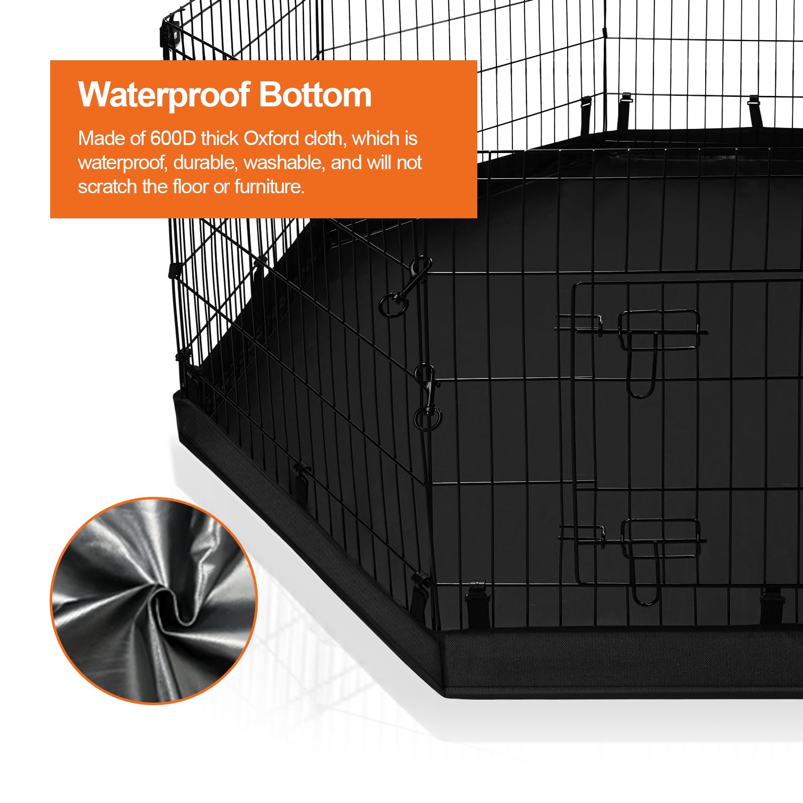 Pjyucien Dog Playpen - Metal Foldable Dog Exercise Pen, Pet Fence Puppy Crate Kennel Indoor Outdoor With 8 Panels 30H & Bottom P