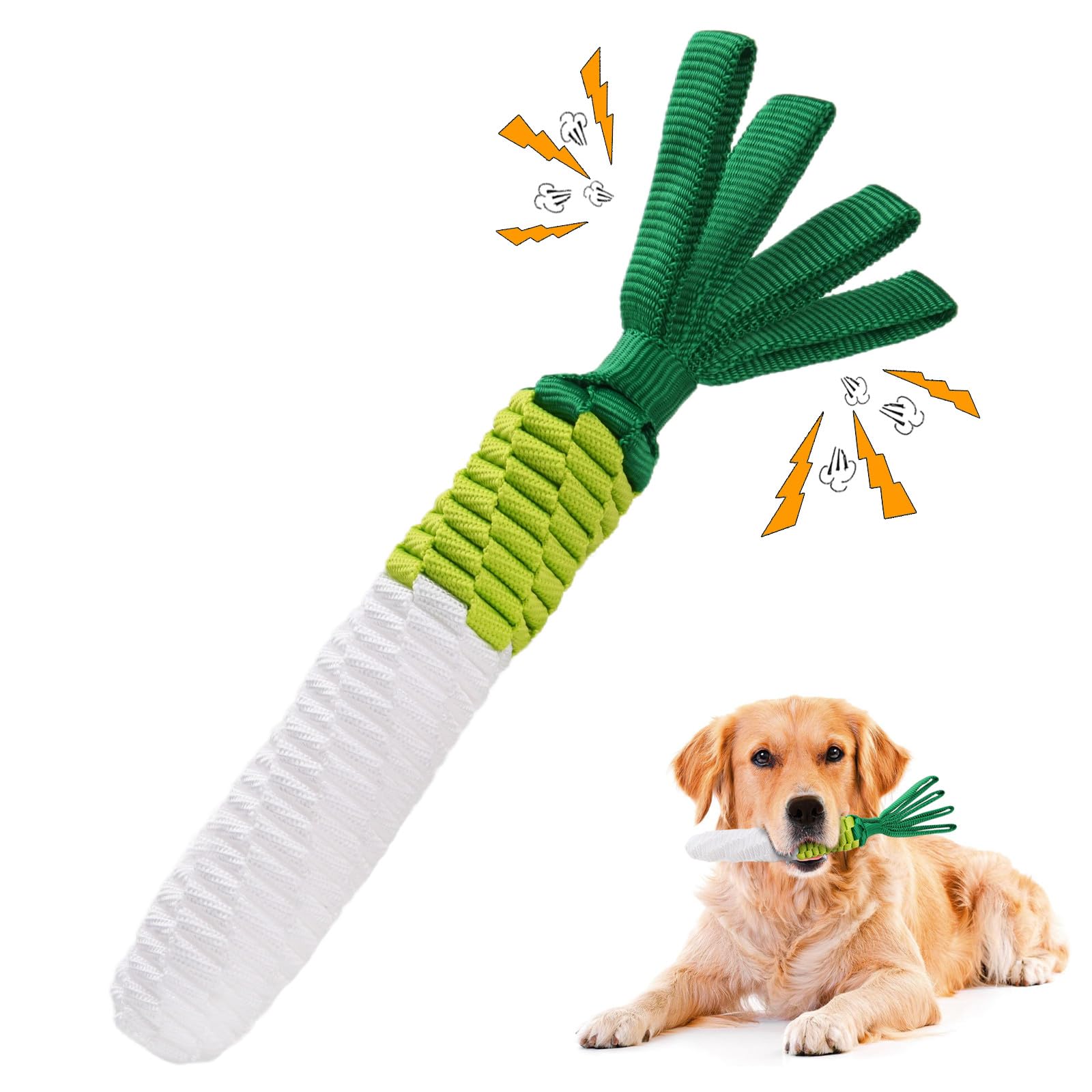 Liflix Dog Rope Toy, Tug Of War Dog Toy, Cute Carrot With Crinkle Paper Tags, Radish