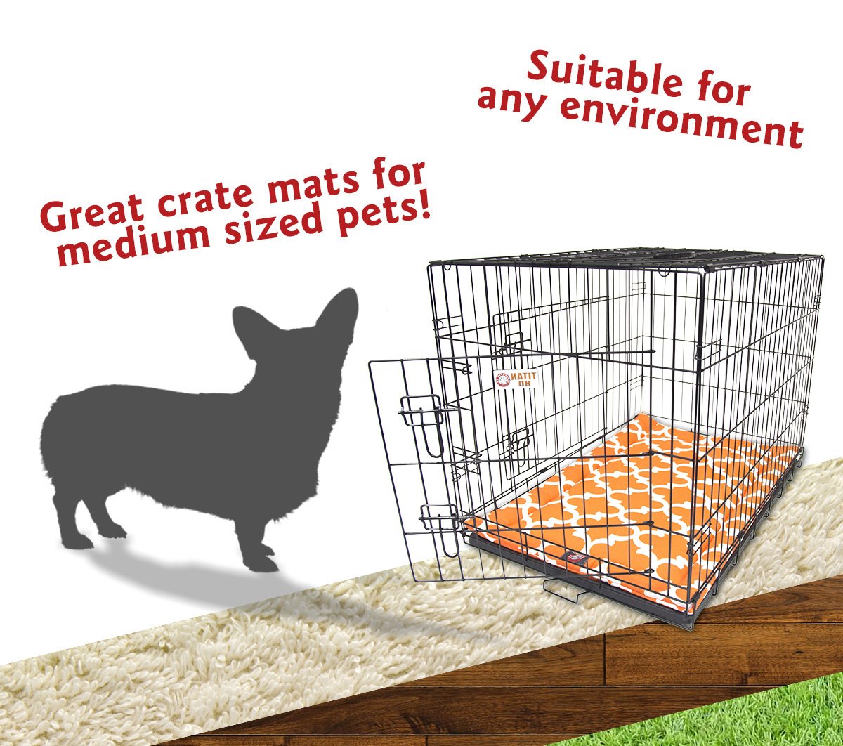 36' Trellis Peach Orange Crate Dog Bed Mat By Majestic Pet Products