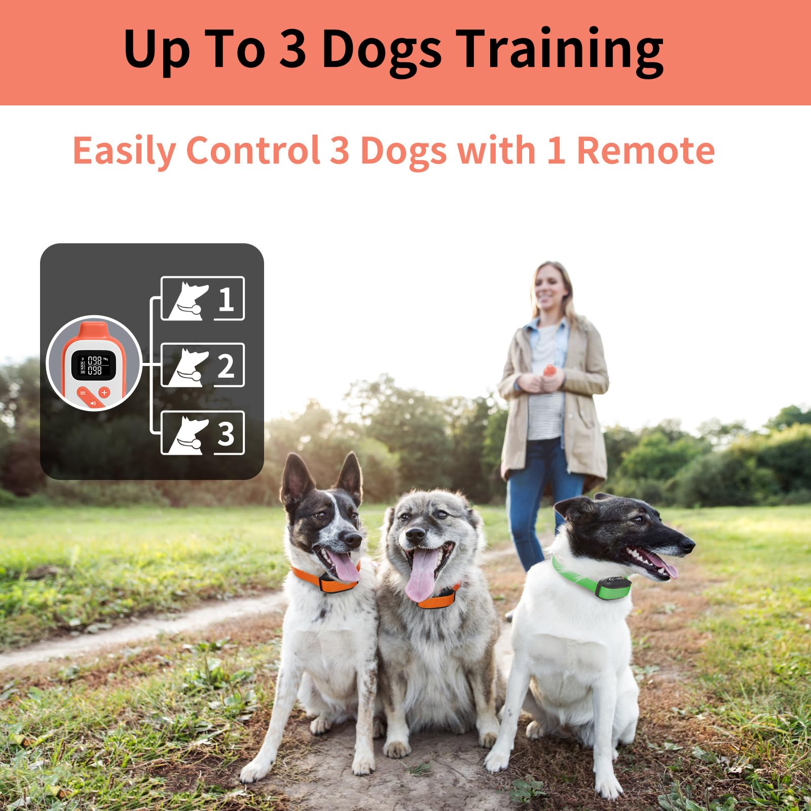Paipaitek No Shock Dog Training Collar For 2 Dogs - 3300Ft Remote, Waterproof Vibration Collar For 2 Dogs, Humane Vibration & Be