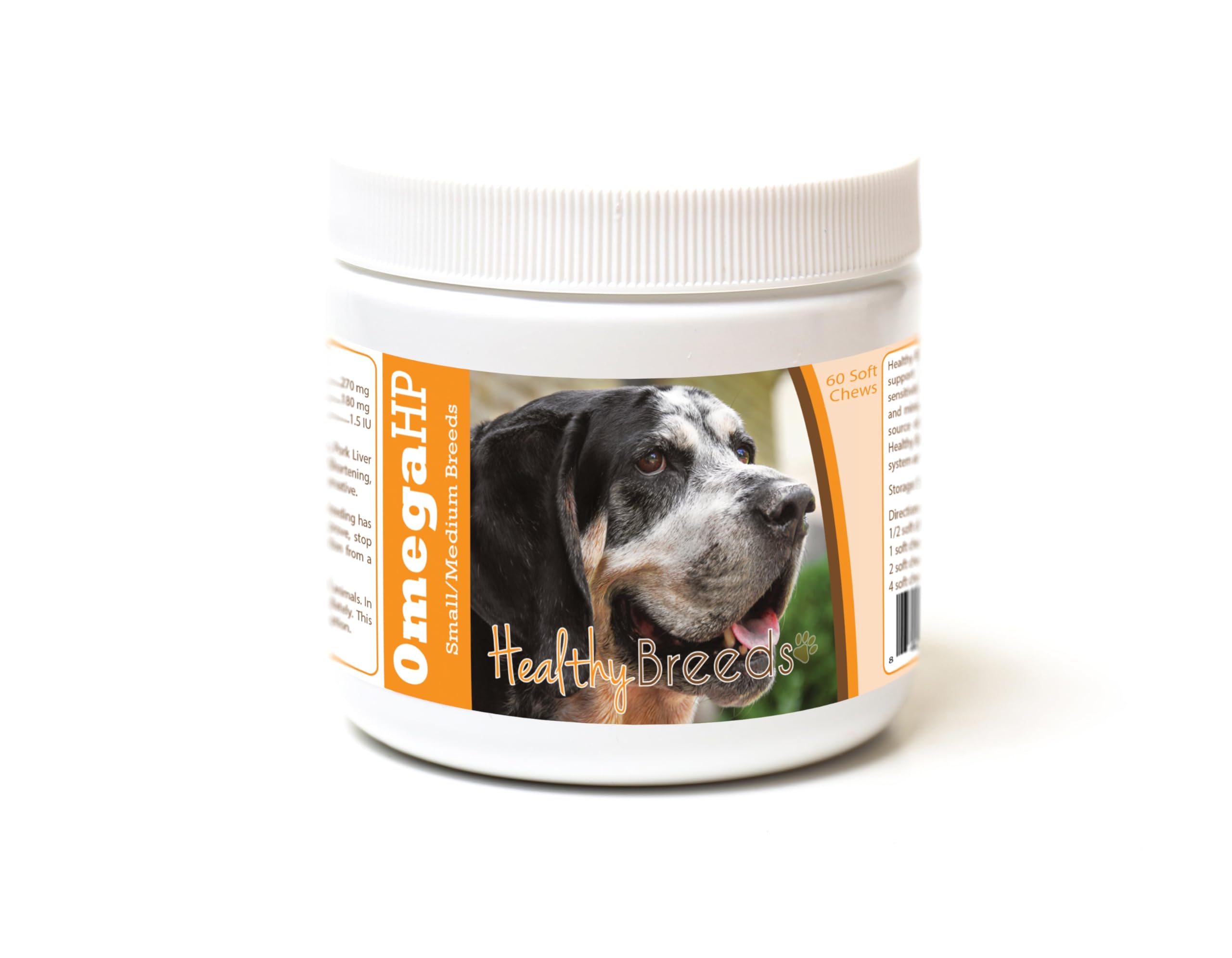 Healthy Breeds Bluetick Coonhound Omega HP Fatty Acid Skin and Coat Support Soft Chews 60 Count