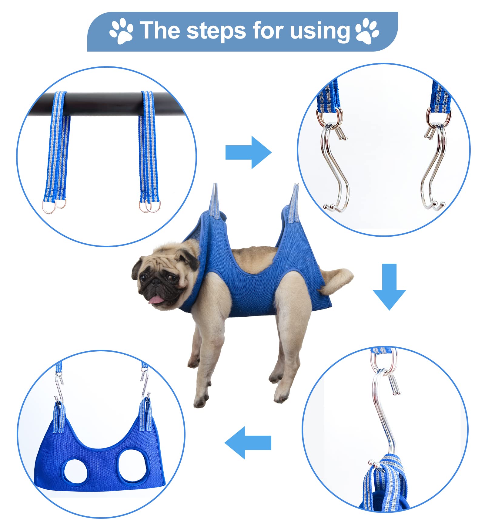 Ovtexzog Cat Grooming Hammock Small Dog Grooming Hammock, Cat/Dog Grooming Sling For Nail Clipping, Pet Grooming Hammock Xs Dog Grooming Harness For Extra Small Dog And Small Cat