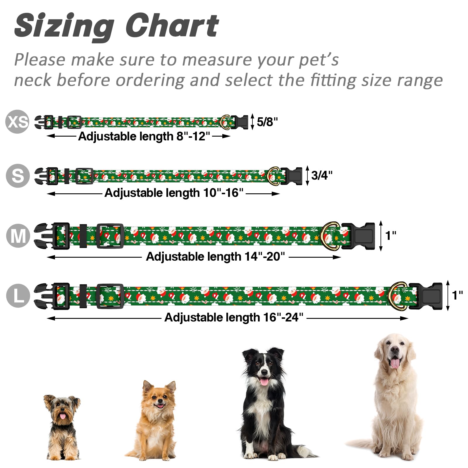 Tmoodel Reflective Dog Collar, Cute Christmas Style Dog Collar For Small Dogs, Soft Nylon Puppy Collar For Boy And Girl Female D