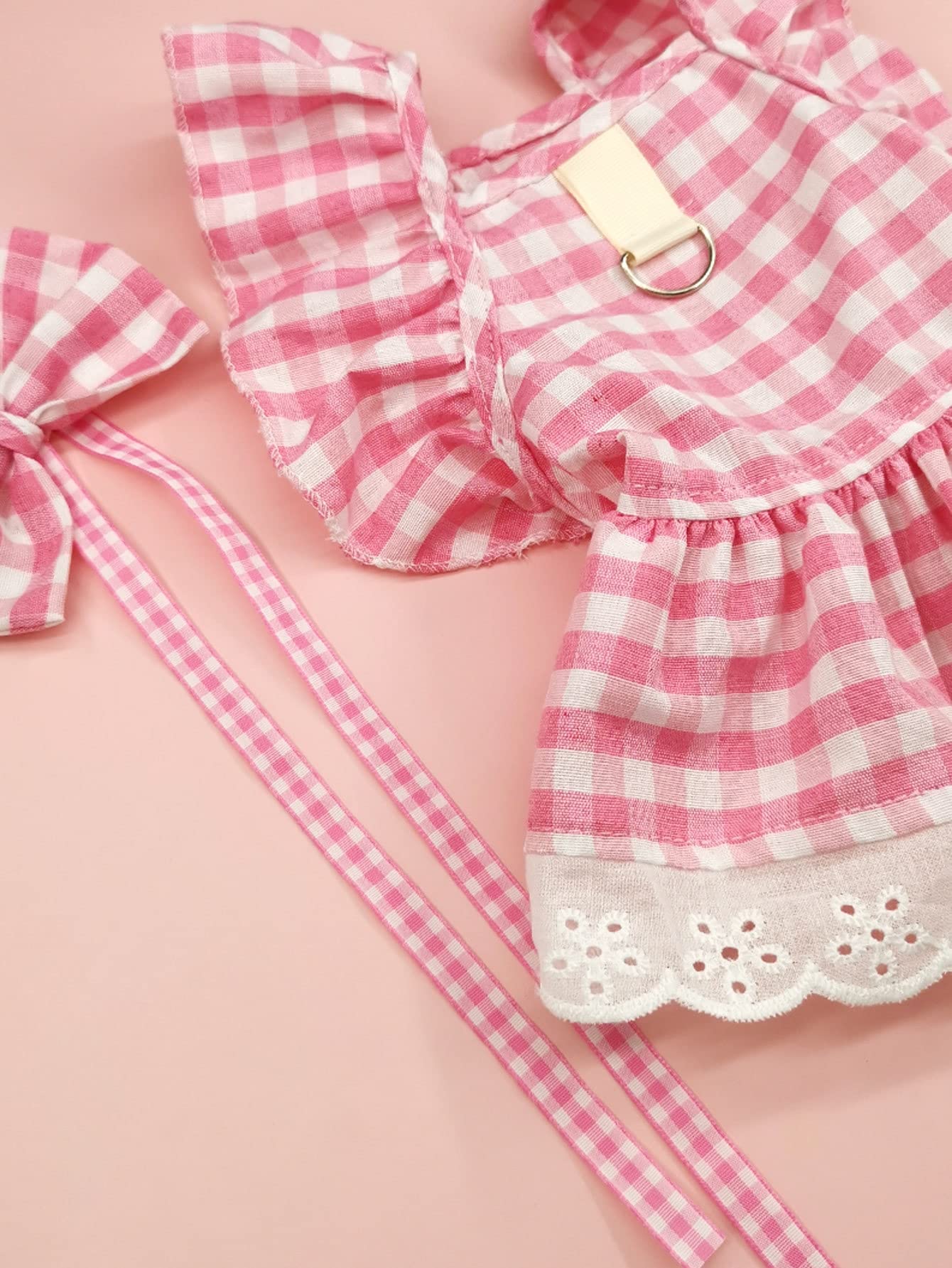 QWINEE Cute Dog Dress Ruffle Trim Cat Lace Princess Dresses with Bow Decor Puppy Tutu Skirt Holiday Party Costume Outfit for Sma