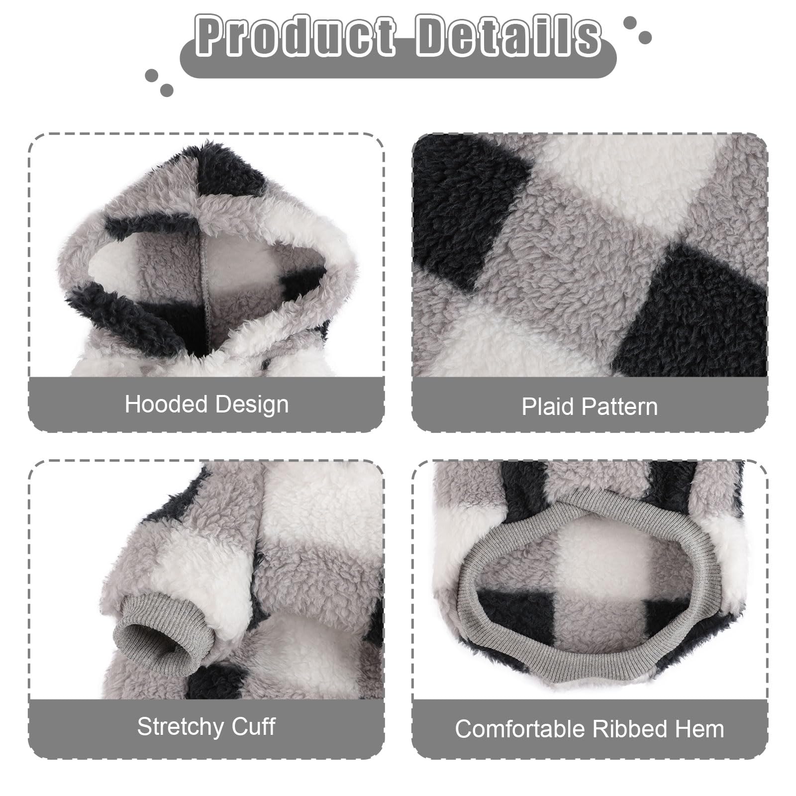 Fleece Dog Hoodie Clothes Pet Sweaters For Small Dogs, Winter Cute Warm Puppy Chihuahua Sweater, Pet Clothes For Chihuahua Yorki