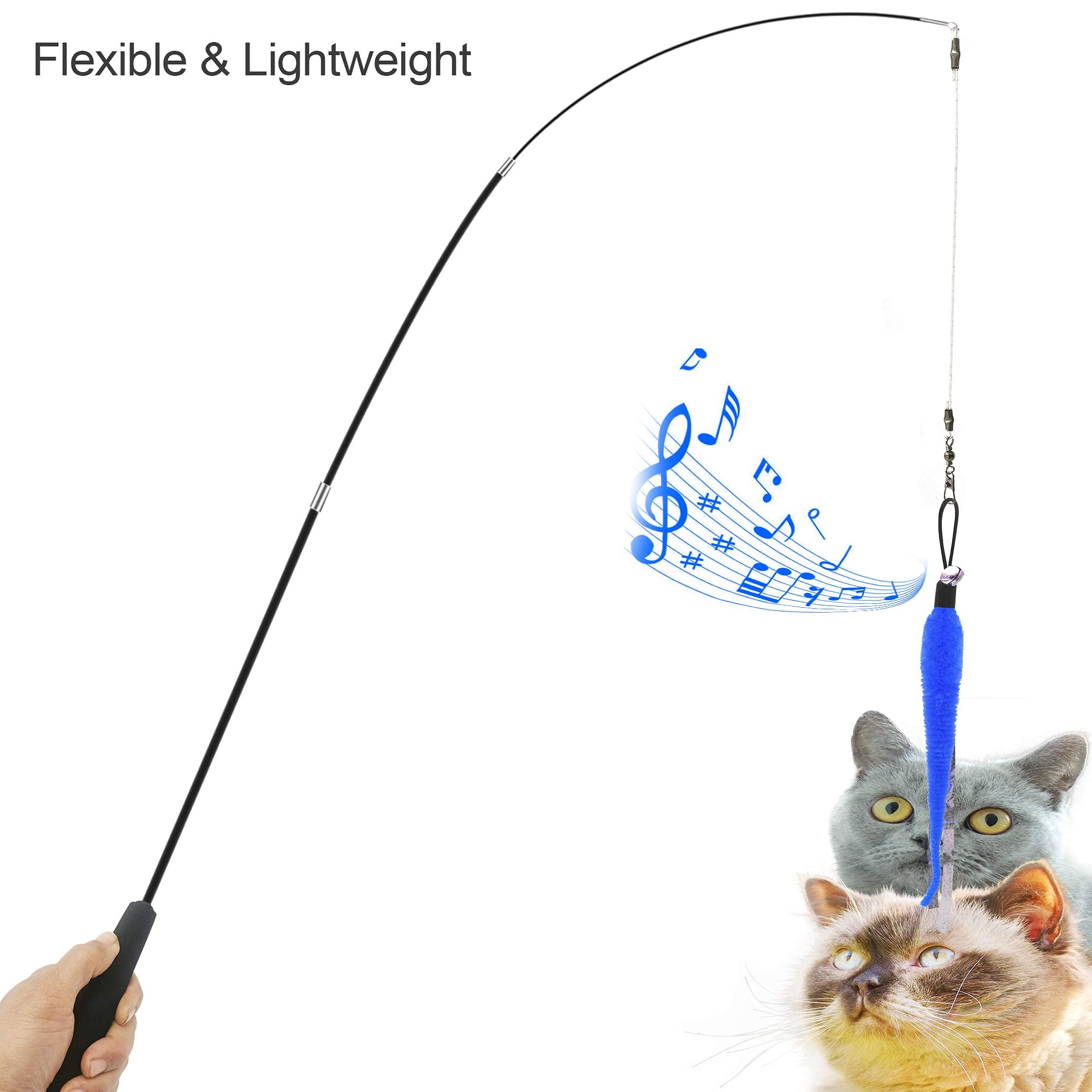 Zph Cat Toys,Interactive Feather Variety Pack For Cats Wand Kitten Toy-Includ Cat Exercise Toy Fluffy Mouse Worms&Fish