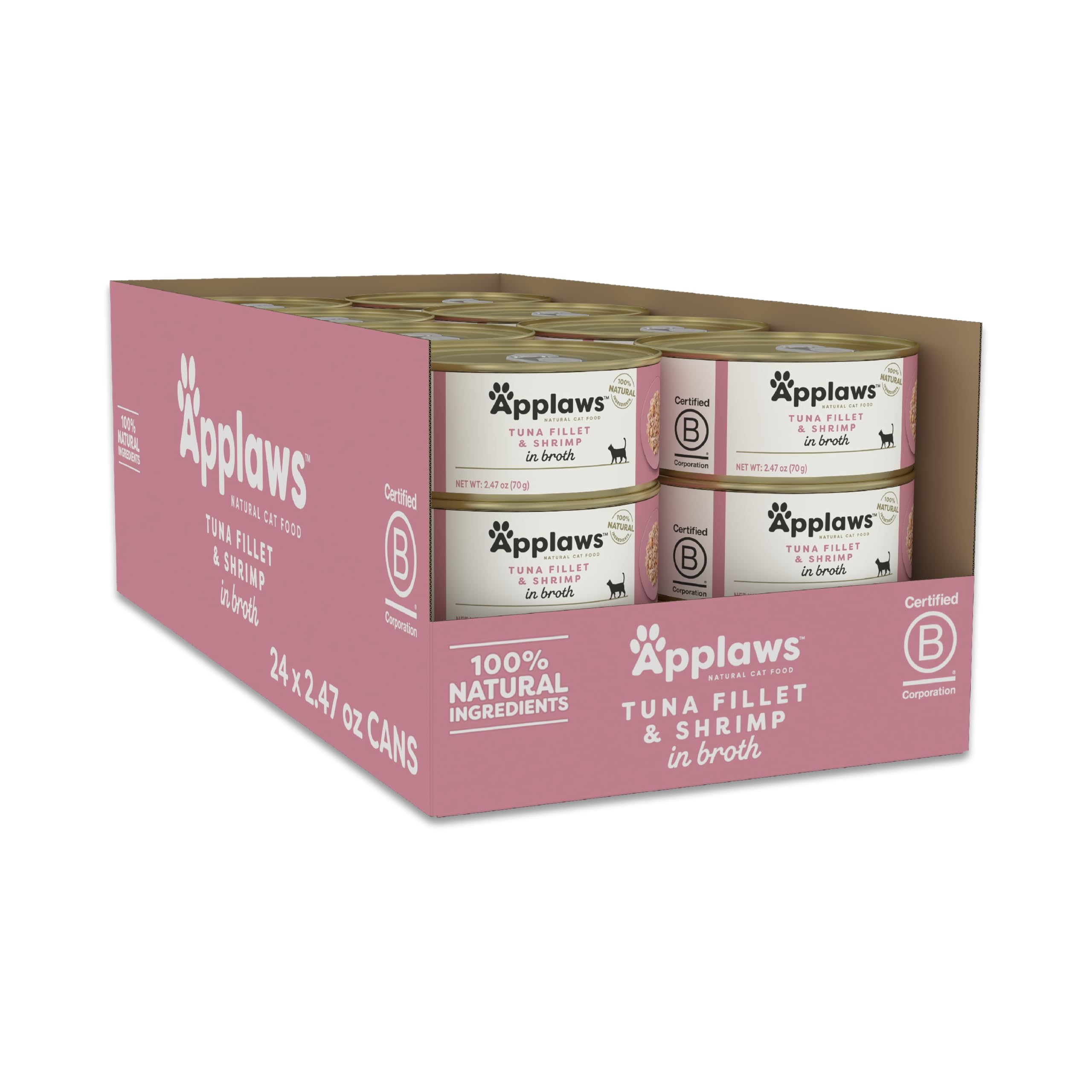Applaws Natural Wet Cat Food in Broth, Limited Ingredient Canned Wet Cat Food, No Additives, Made with Natural Ingredients, Tuna