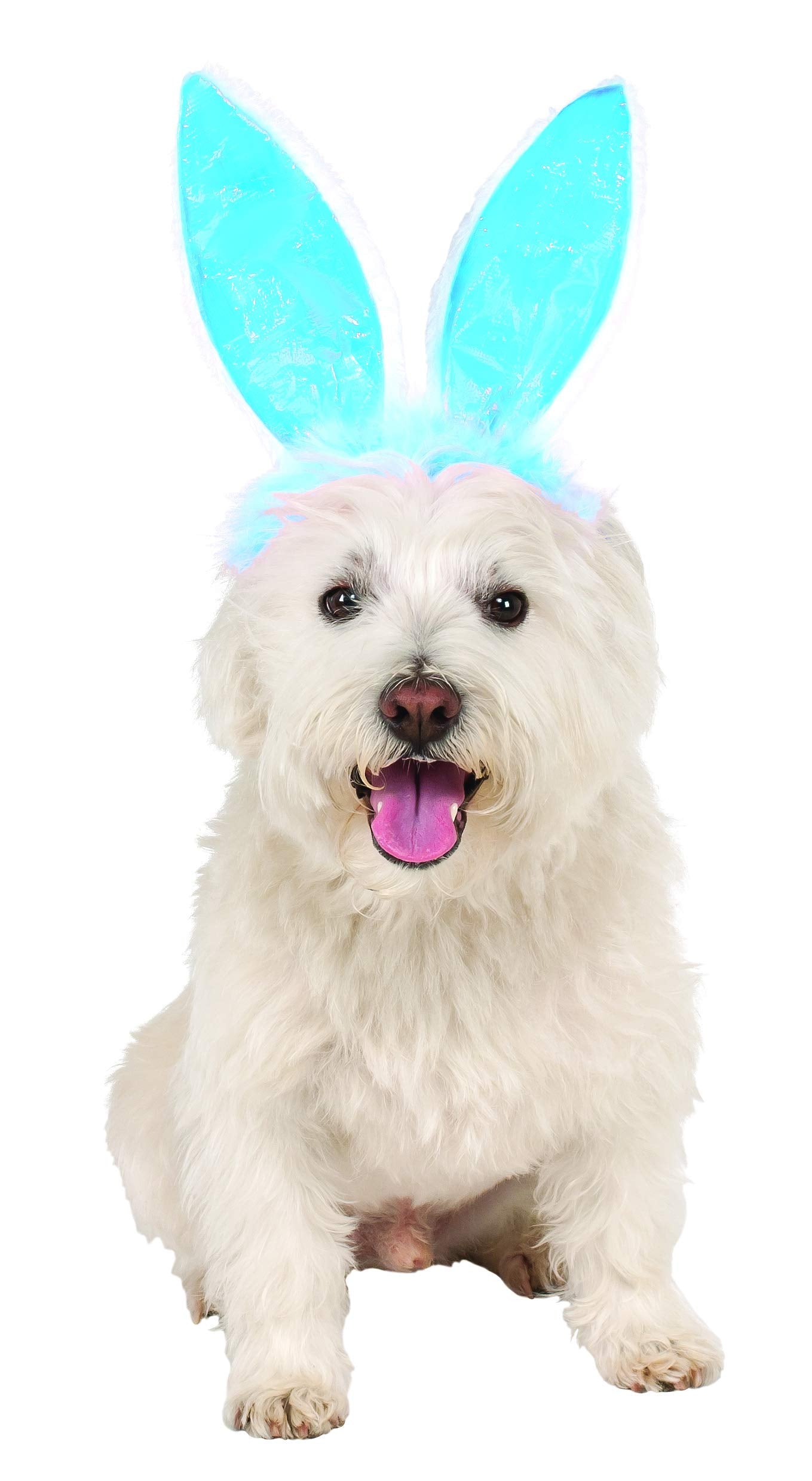 Rubie's Crinkle Blue Bunny Ears Pet Headband, Medium/Large