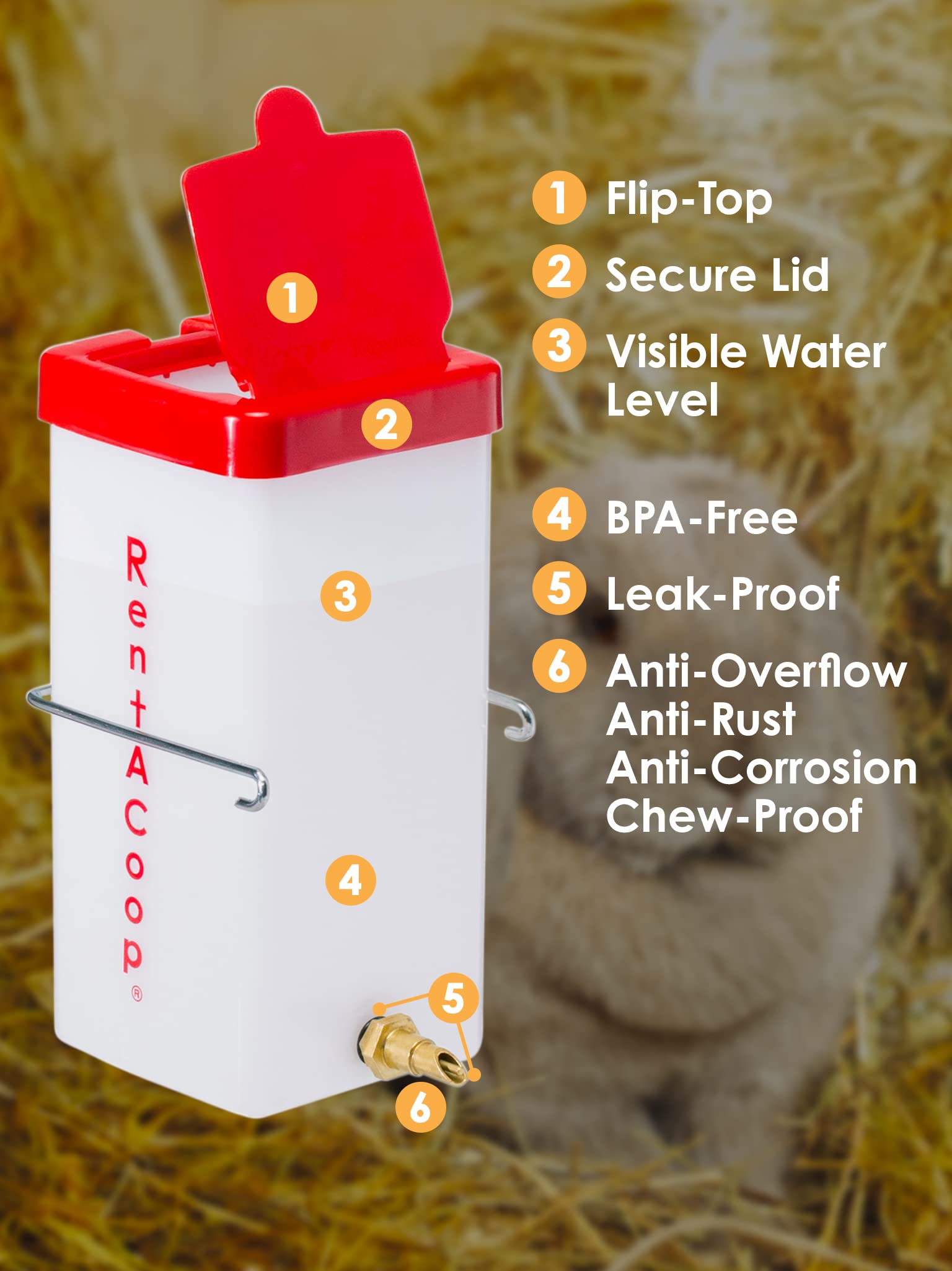 32Oz No-Drip Small Animal Brass Nozzle Water Bottle. Bpa Free. Best Water Bottle For Small Pet/Bunny/Ferret/Hamster/Guinea Pig/Rabbit