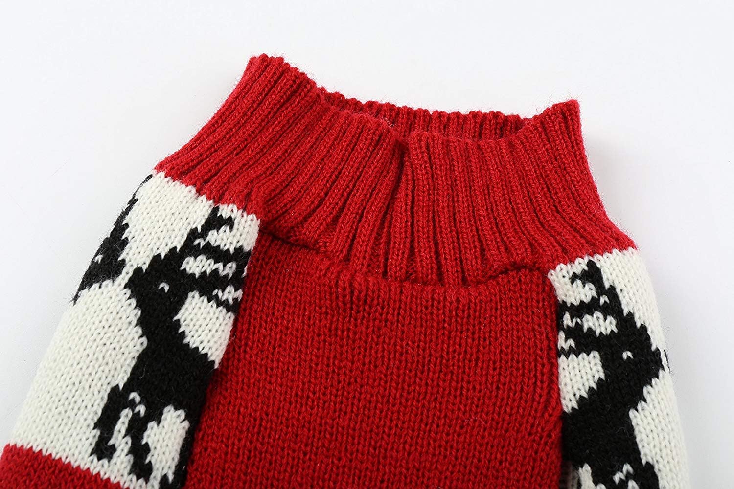 Lanyarco Ugly Vintage Dog Christmas Sweater, Knit Xmas Reindeer Holiday Festive Christmas Dog Sweaters For Small Dogs, Medium M 14'